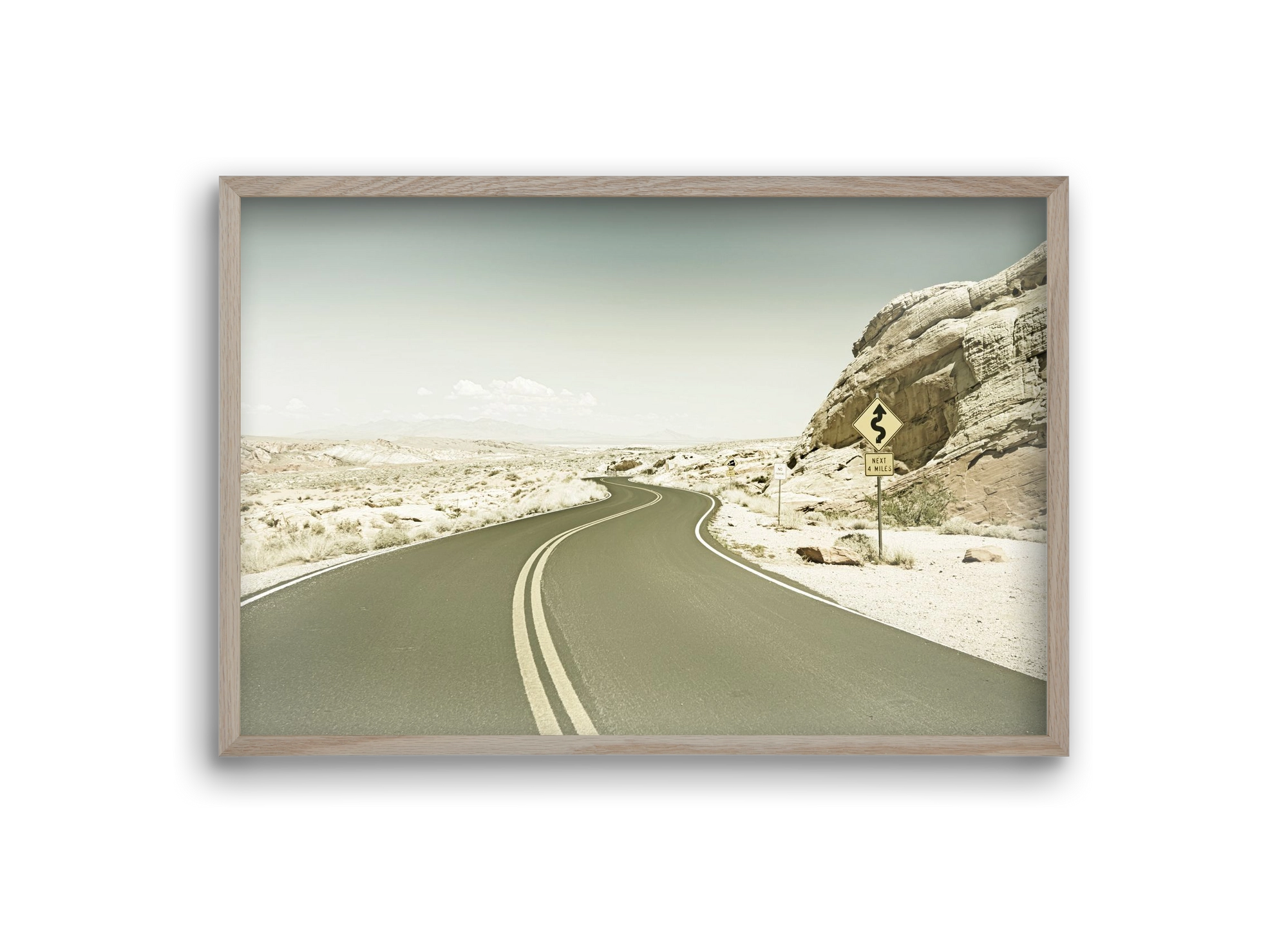 Country Road USA | Vintage, 30x20 cm (30x20 cm), Tölgy keret