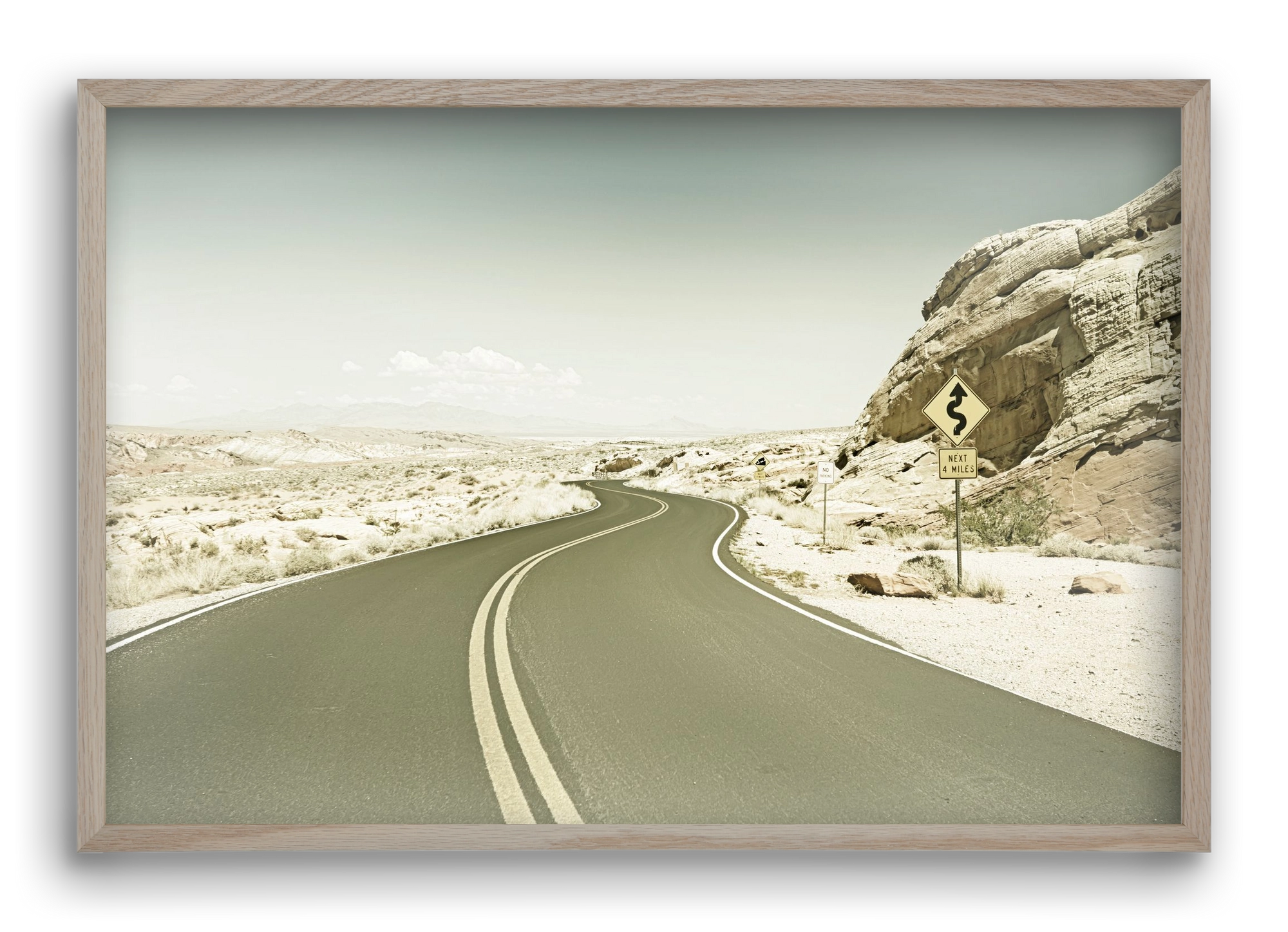 Country Road USA | Vintage, 60x40 cm (60x40 cm), Tölgy keret