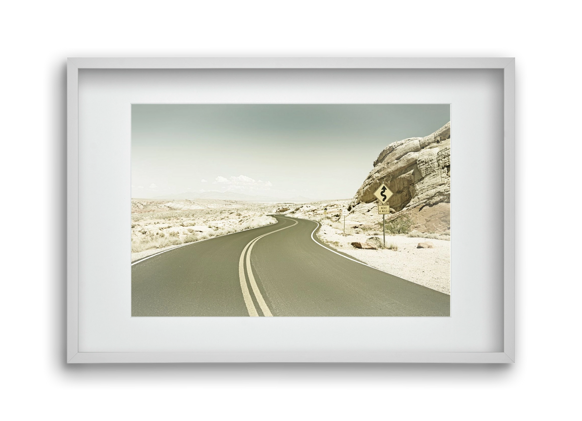 Country Road USA | Vintage, 45x30 cm (30x20 cm), Fehér keret, paszpartuval