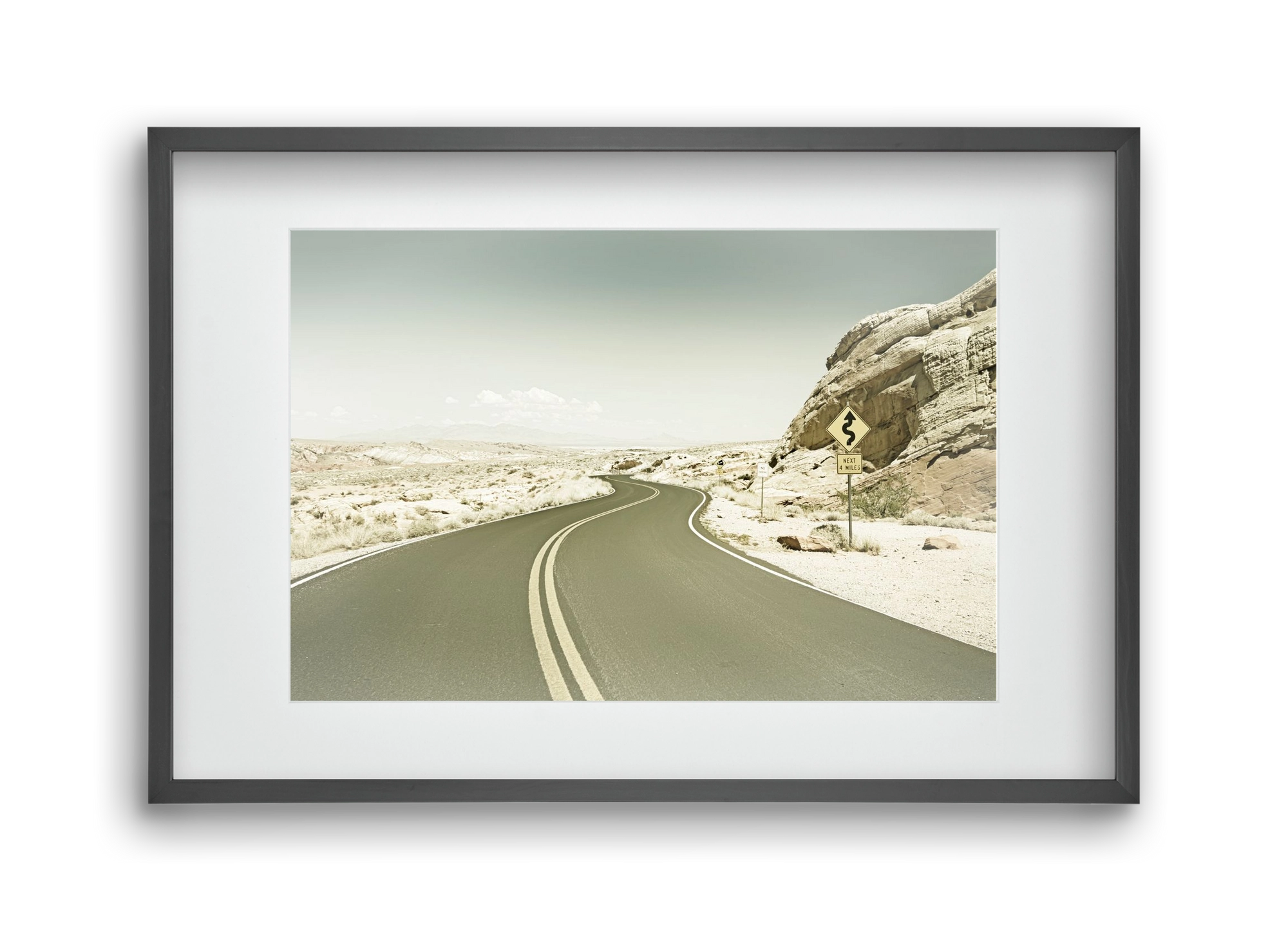 Country Road USA | Vintage, 45x30 cm (30x20 cm), Fekete keret, paszpartuval