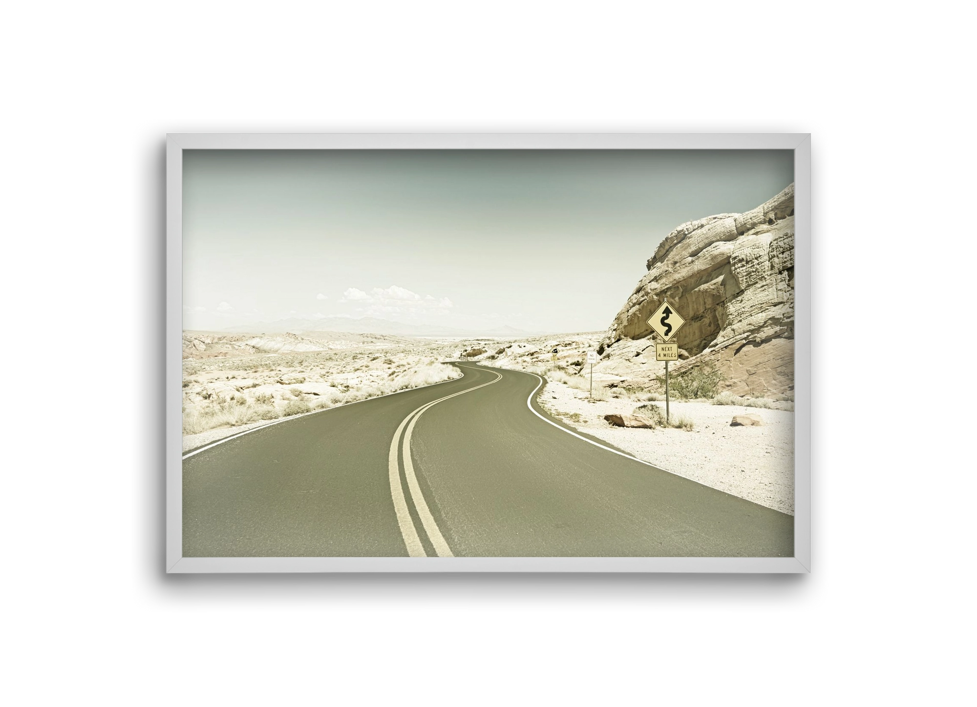 Country Road USA | Vintage, 30x20 cm (30x20 cm), Fehér keret