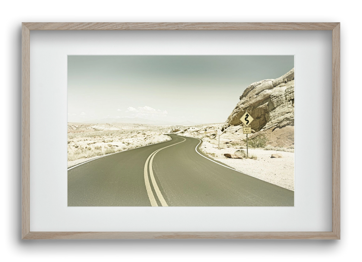 Country Road USA | Vintage, 60x40 cm (45x30 cm), Tölgy keret, paszpartuval