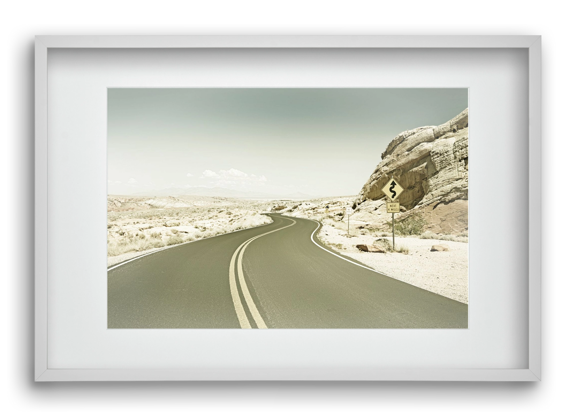 Country Road USA | Vintage, 60x40 cm (45x30 cm), Fehér keret, paszpartuval