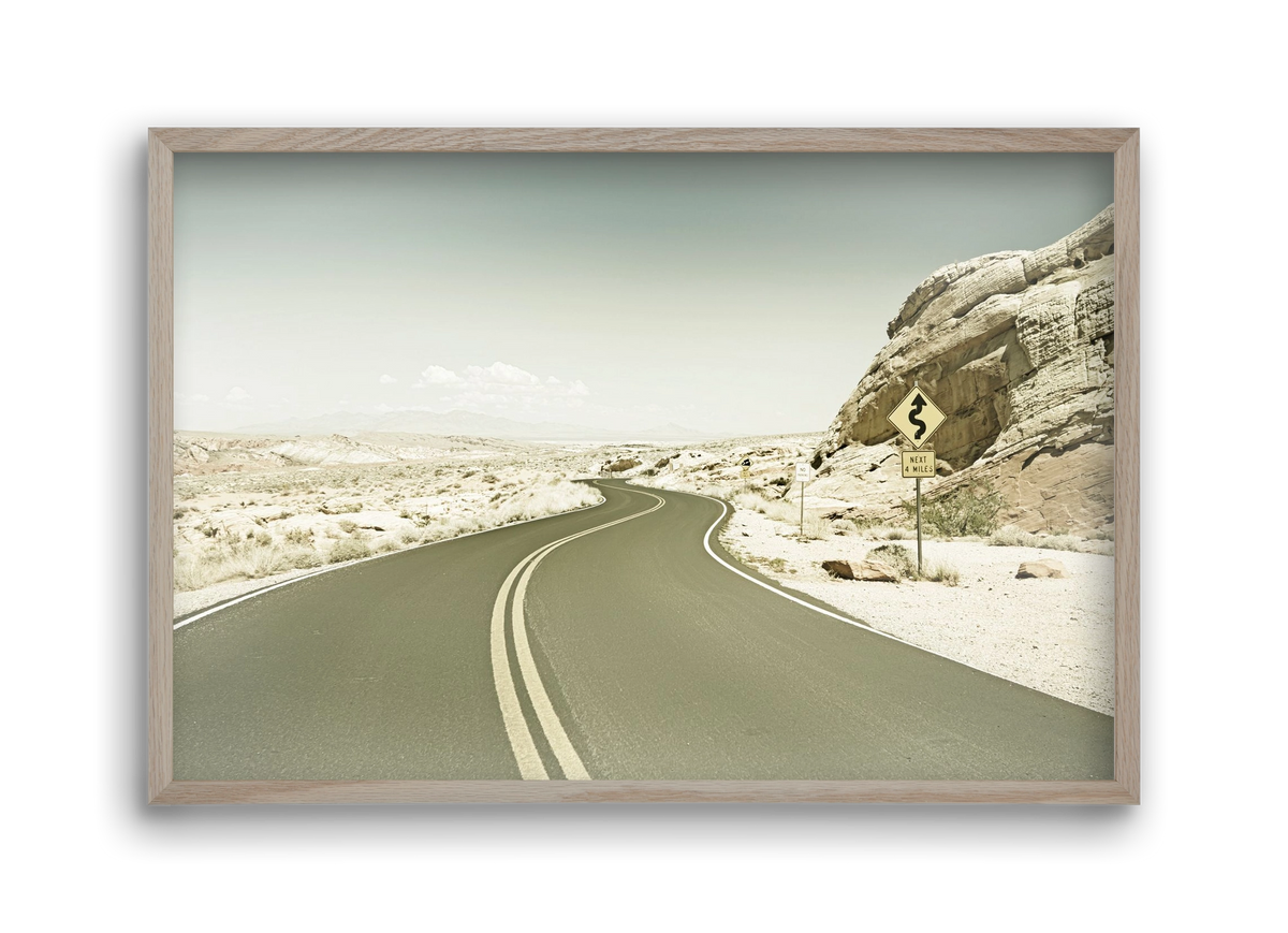 Country Road USA | Vintage, 45x30 cm (45x30 cm), Tölgy keret