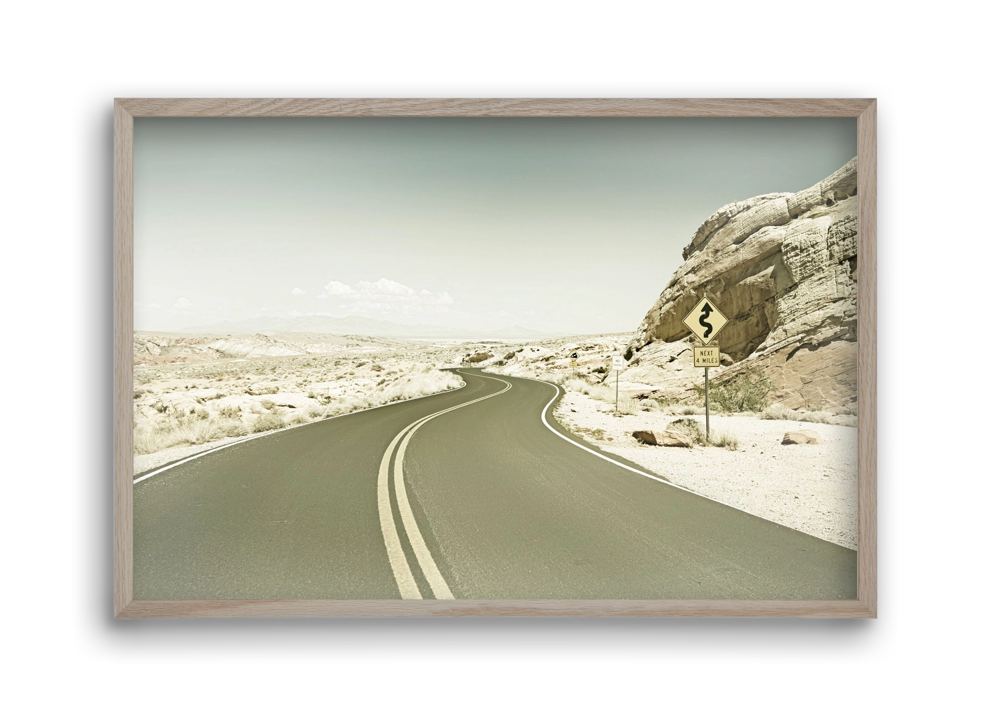 Country Road USA | Vintage, 45x30 cm (45x30 cm), Tölgy keret