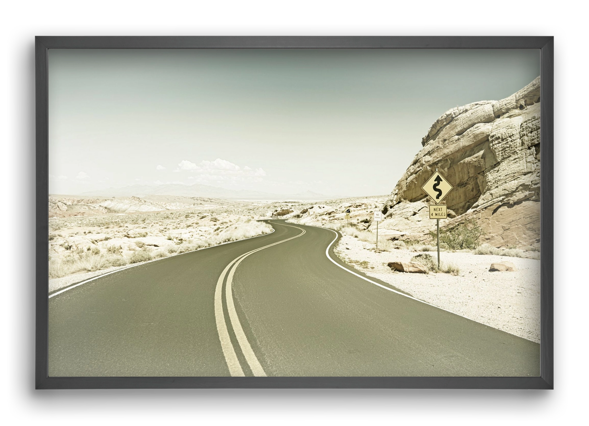 Country Road USA | Vintage, 60x40 cm (60x40 cm), Fekete keret