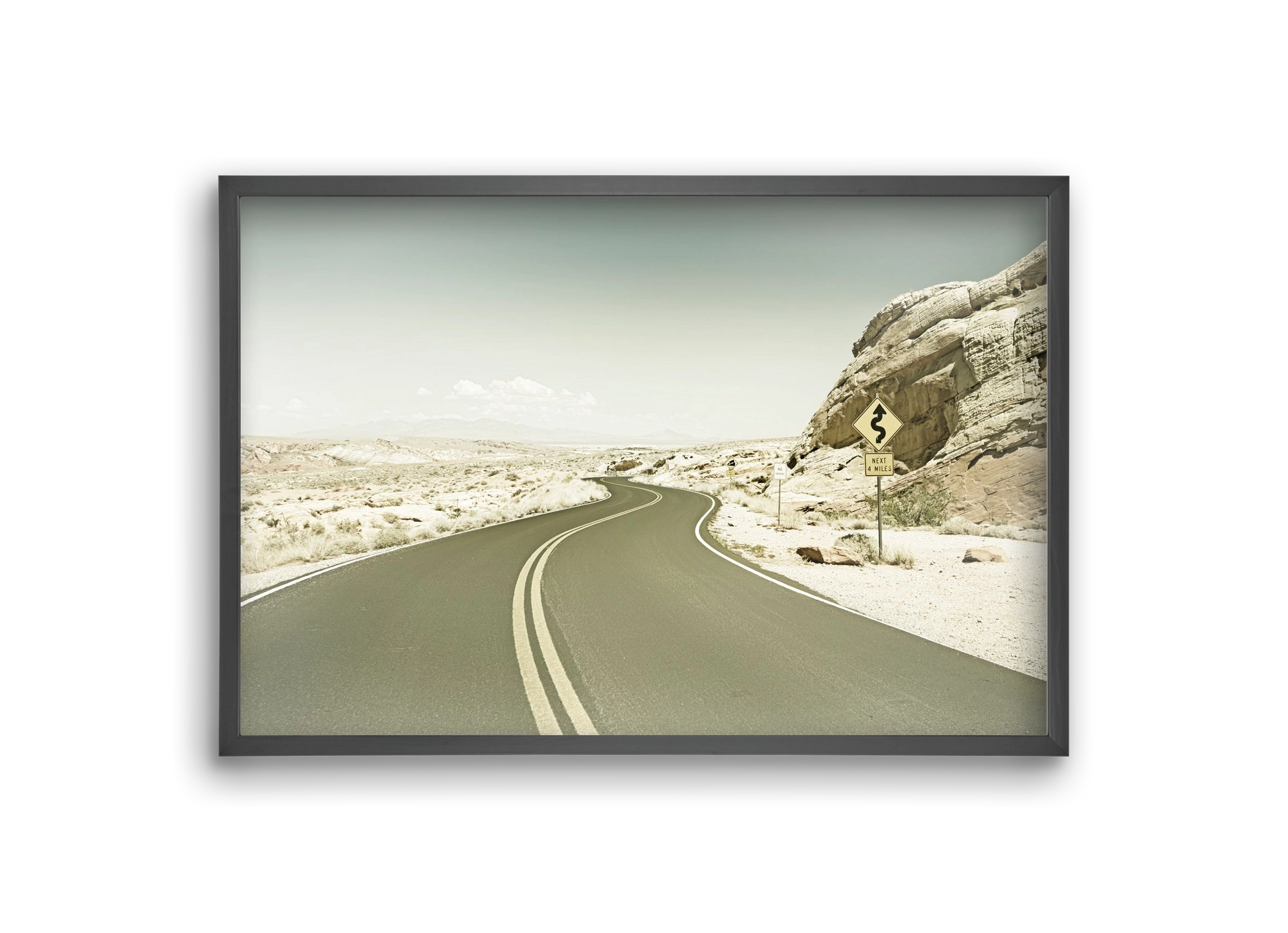 Country Road USA | Vintage, 30x20 cm (30x20 cm), Fekete keret