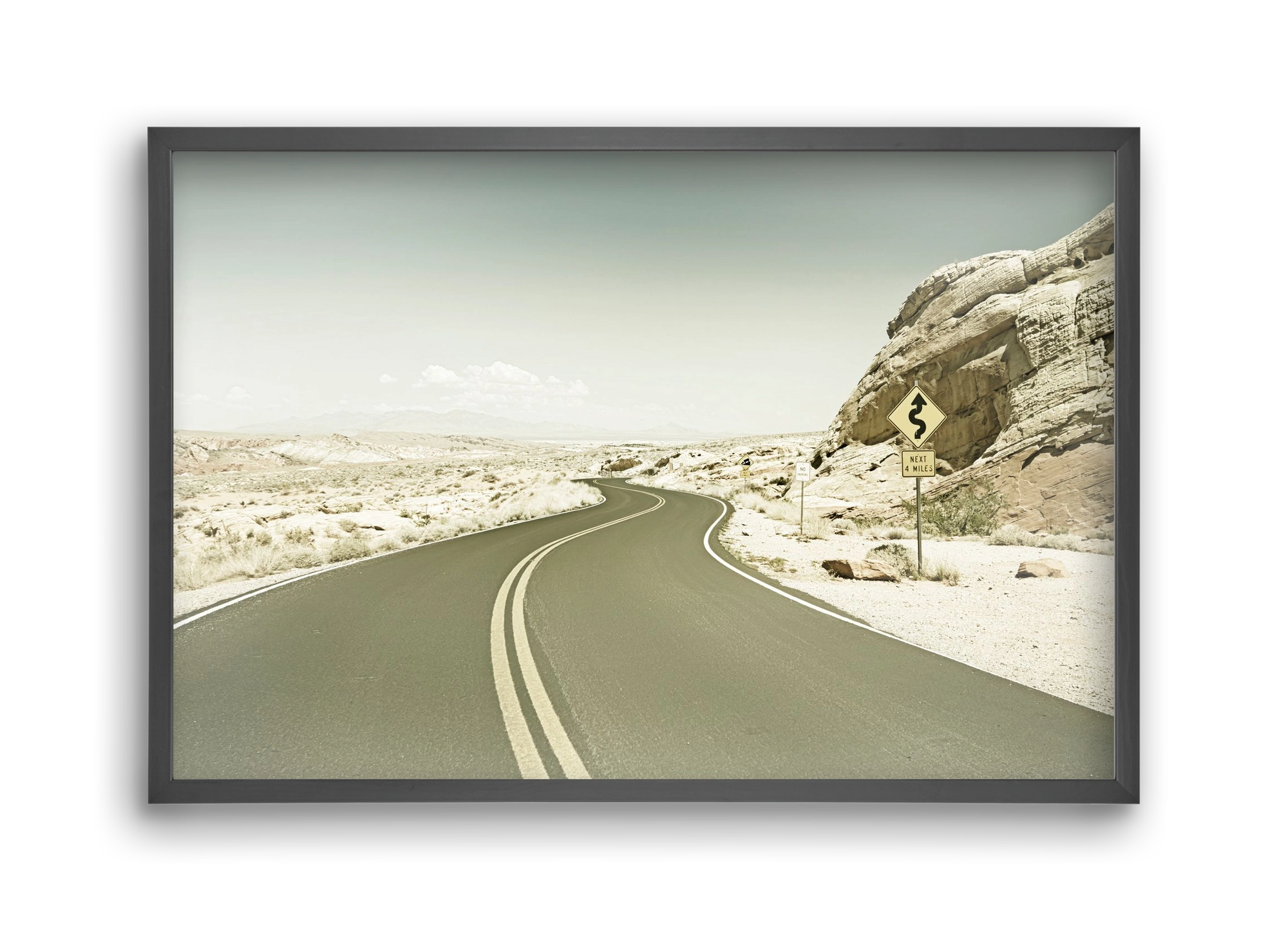 Country Road USA | Vintage, 45x30 cm (45x30 cm), Fekete keret