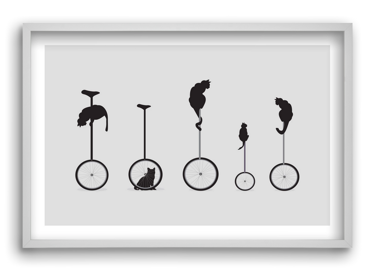 Cats, 60x40 cm (60x40 cm), Fehér keret