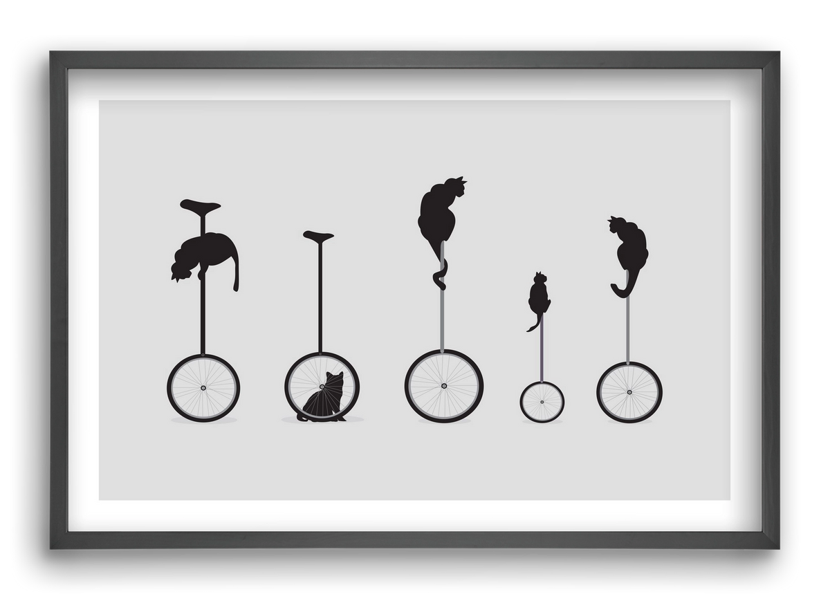 Cats, 60x40 cm (60x40 cm), Fekete keret