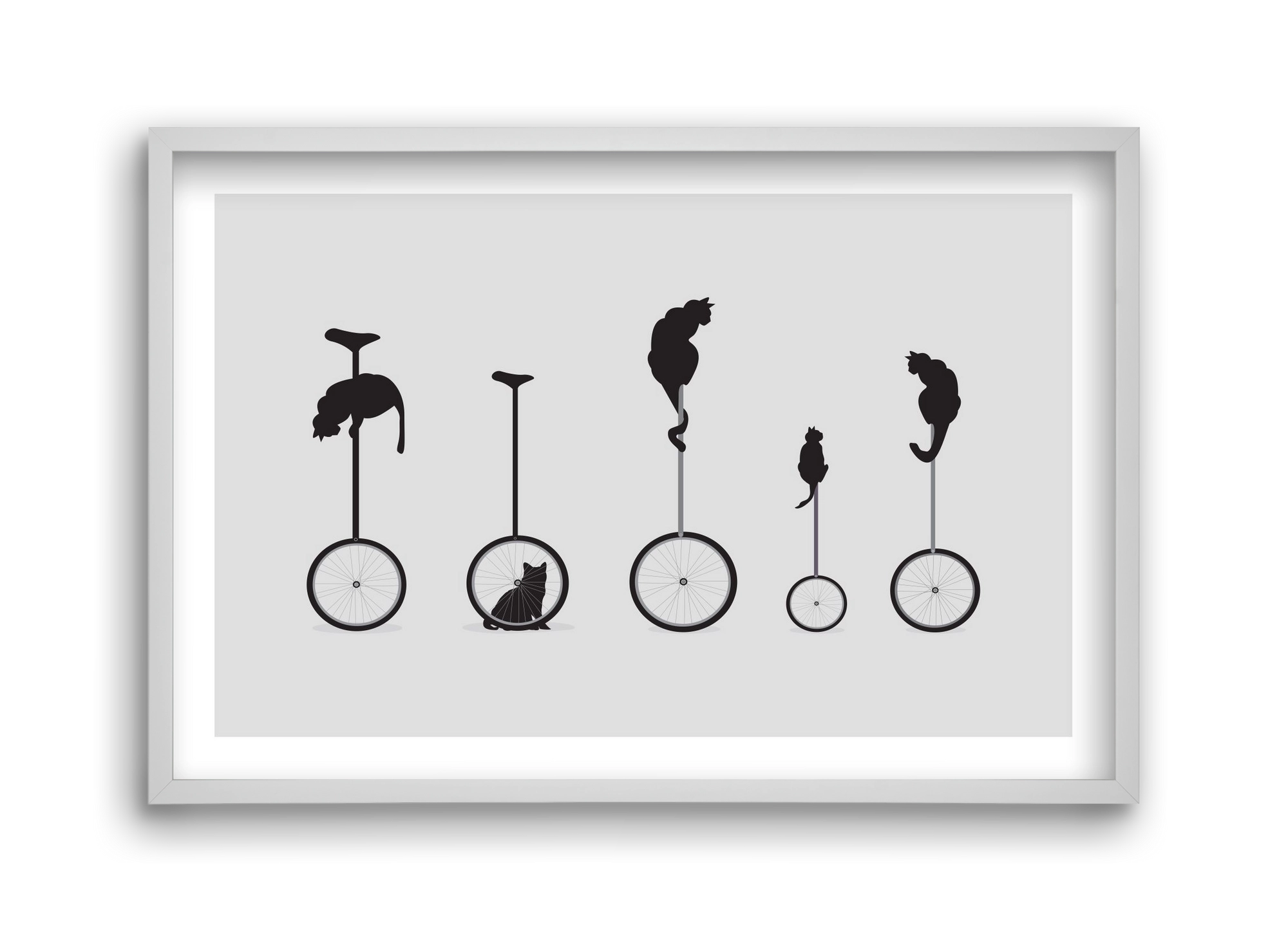 Cats, 45x30 cm (45x30 cm), Fehér keret