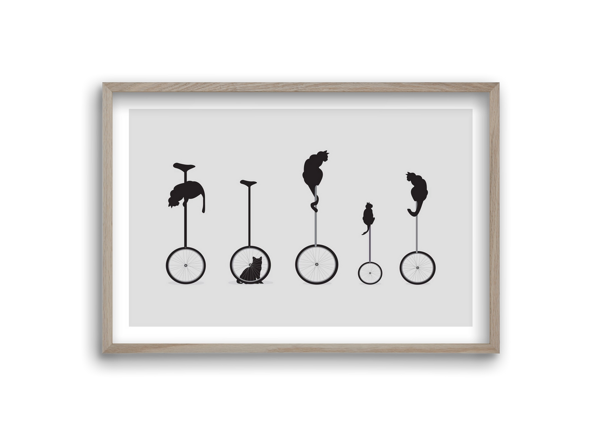 Cats, 30x20 cm (30x20 cm), Tölgy keret