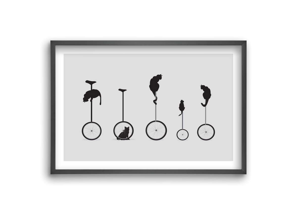 Cats, 30x20 cm (30x20 cm), Fekete keret