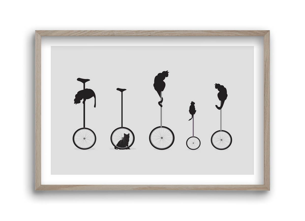 Cats, 45x30 cm (45x30 cm), Tölgy keret