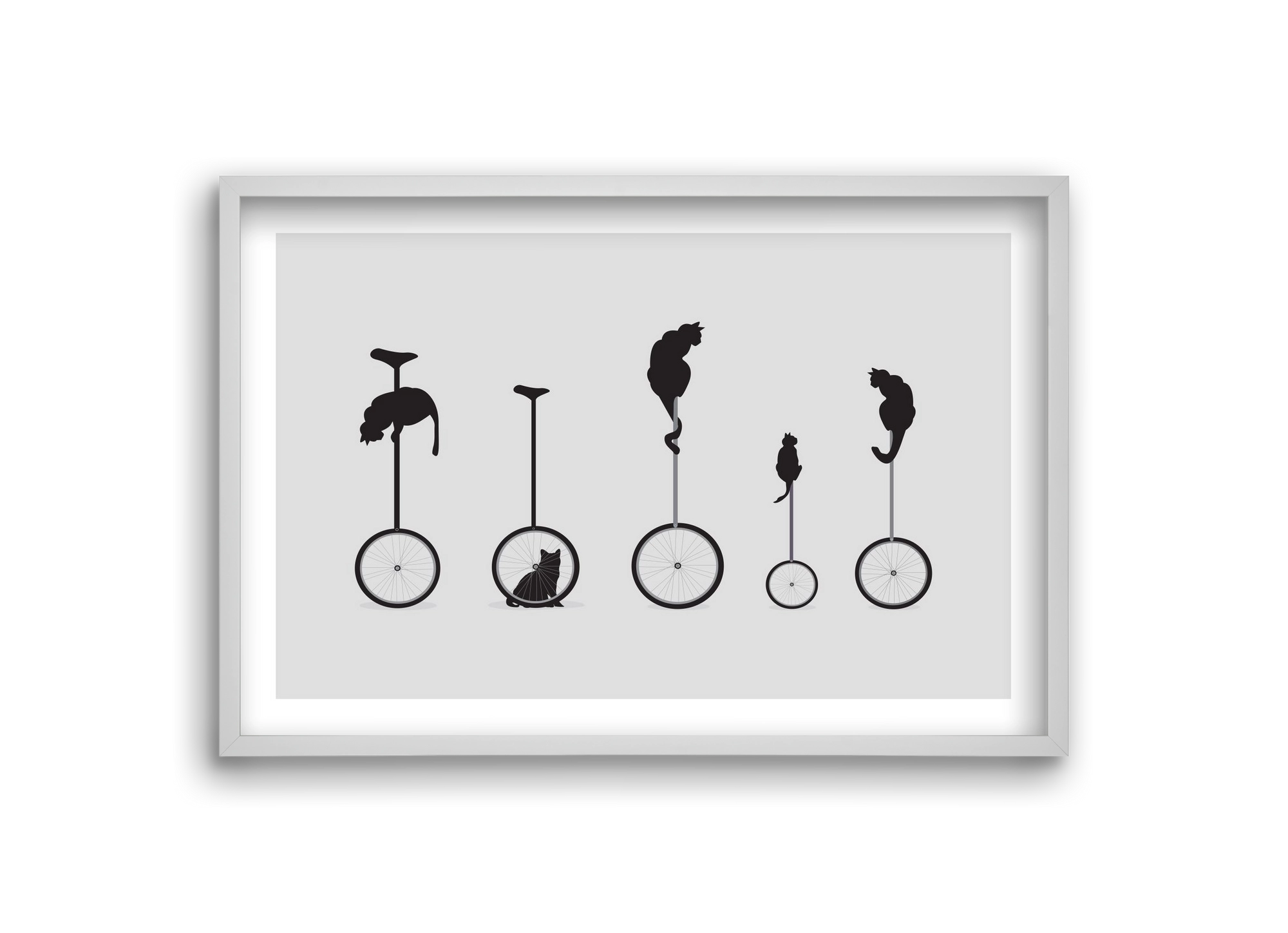 Cats, 30x20 cm (30x20 cm), Fehér keret