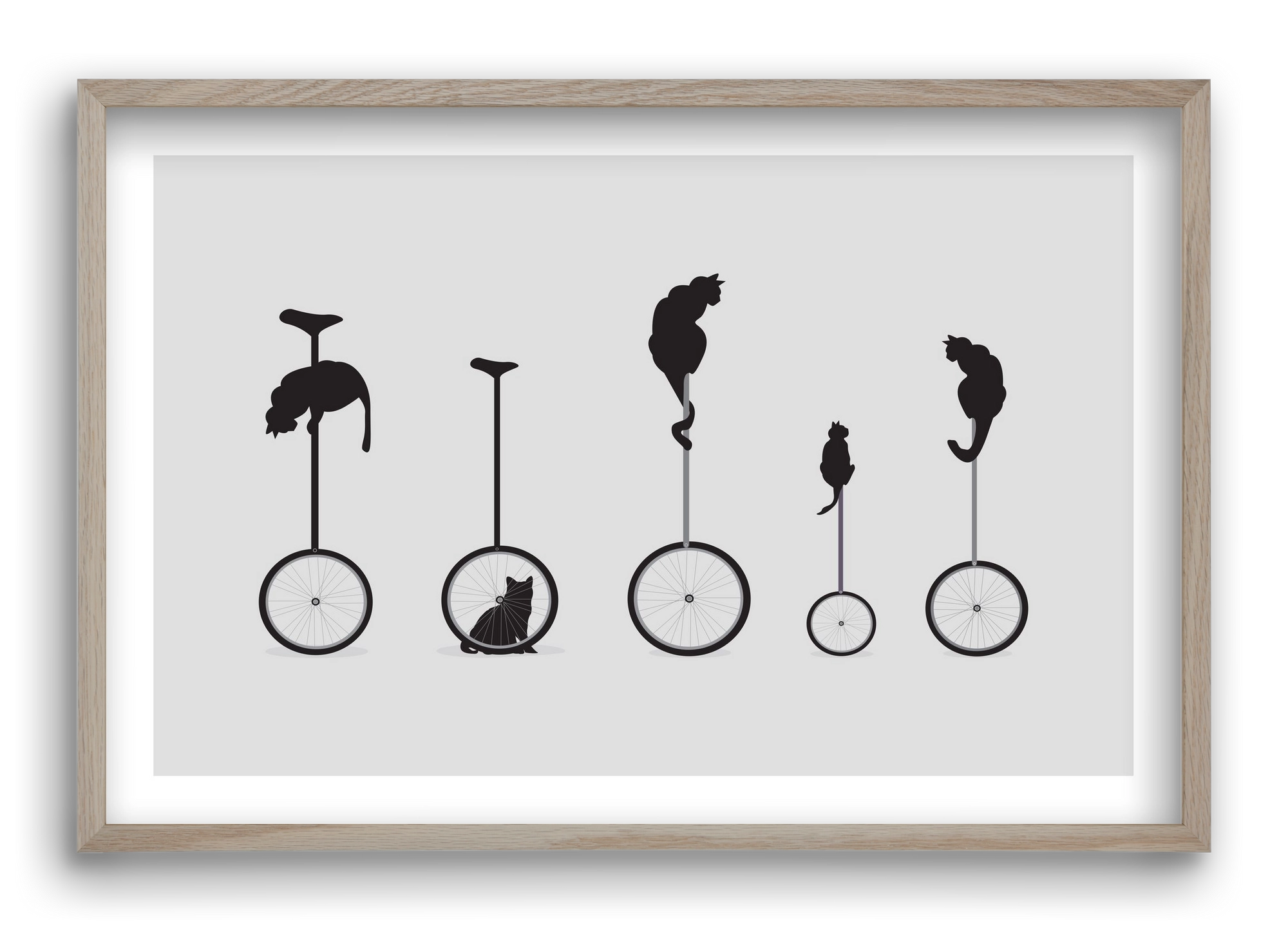 Cats, 60x40 cm (60x40 cm), Tölgy keret