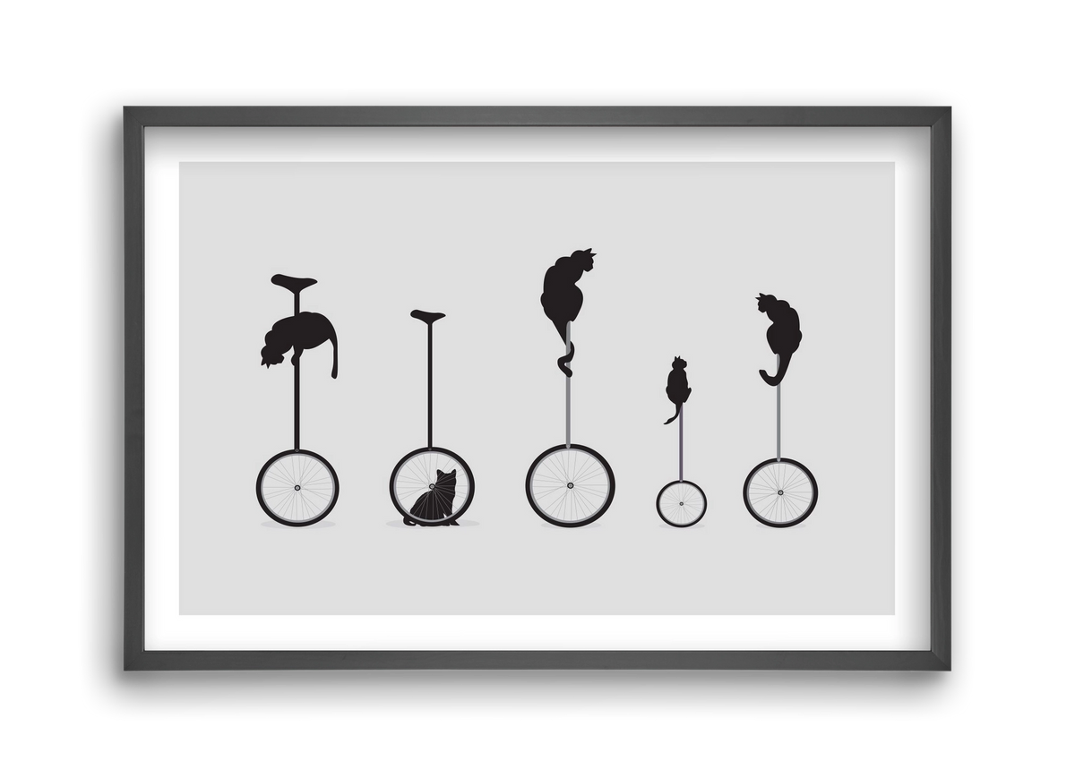 Cats, 45x30 cm (45x30 cm), Fekete keret