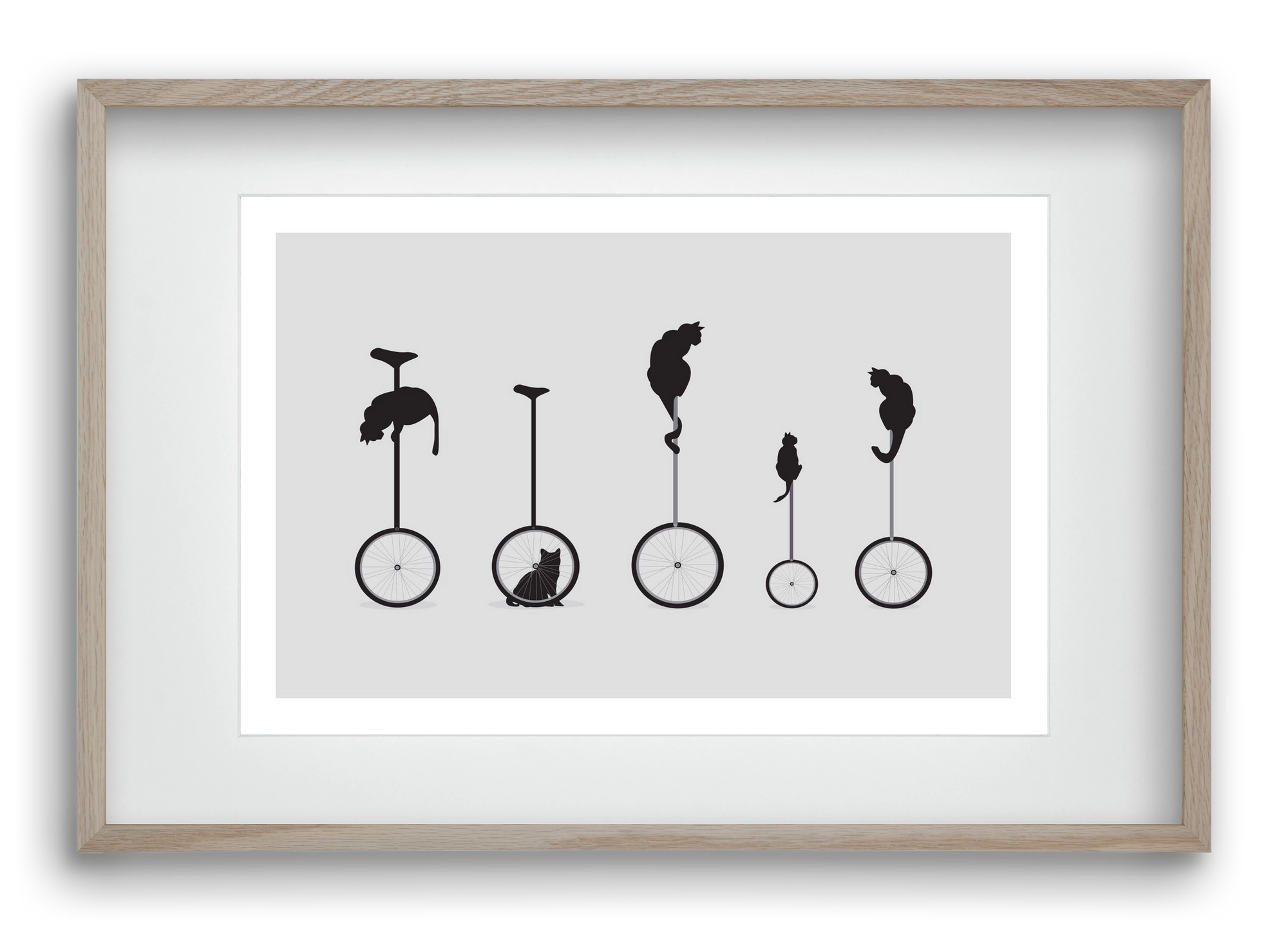 Cats, 60x40 cm (45x30 cm), Tölgy keret, paszpartuval