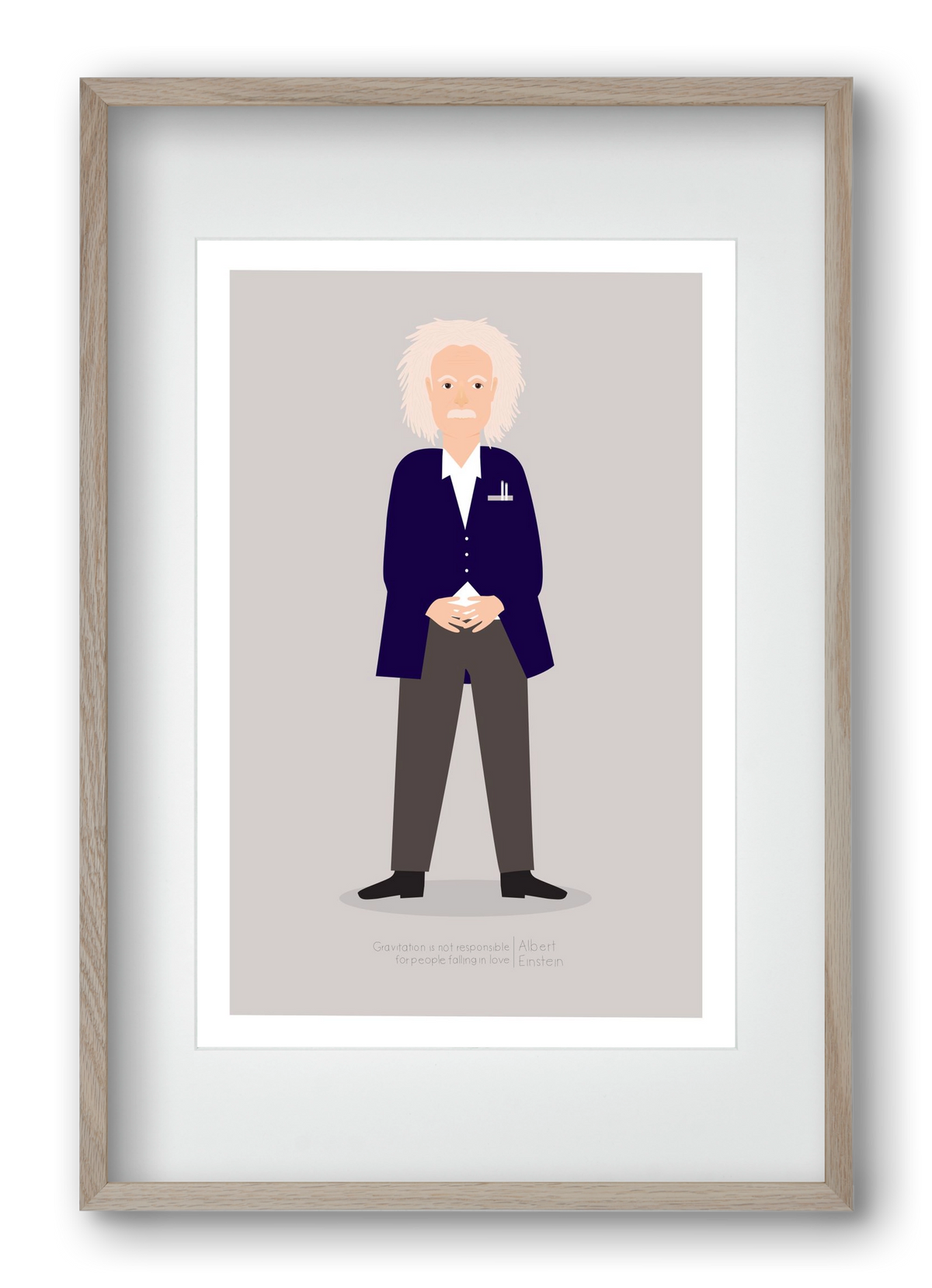 Einstein, 40x60 cm (30x45 cm), Tölgy keret, paszpartuval