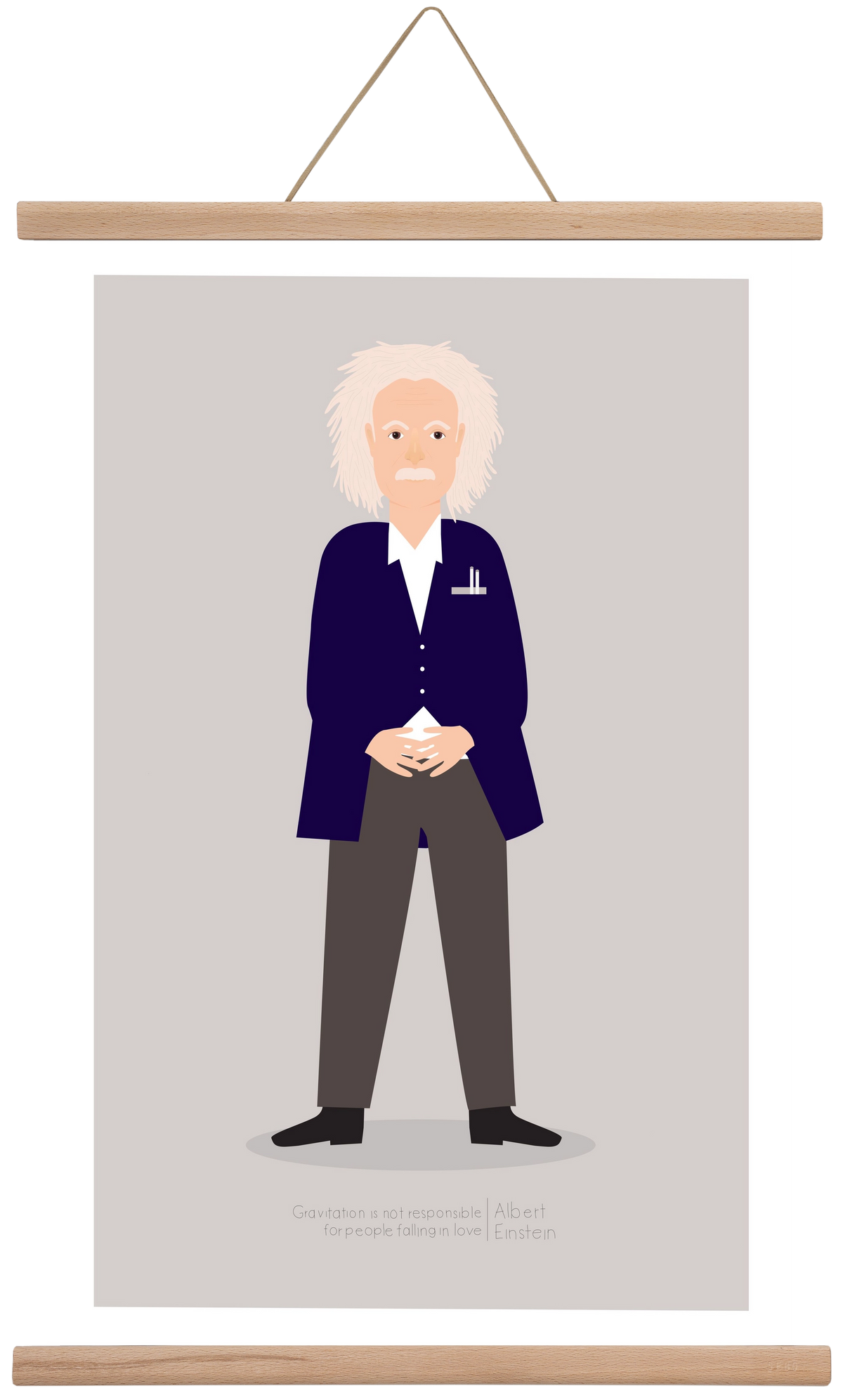 Einstein, 40x60 cm (40x60 cm), Tölgy akasztó