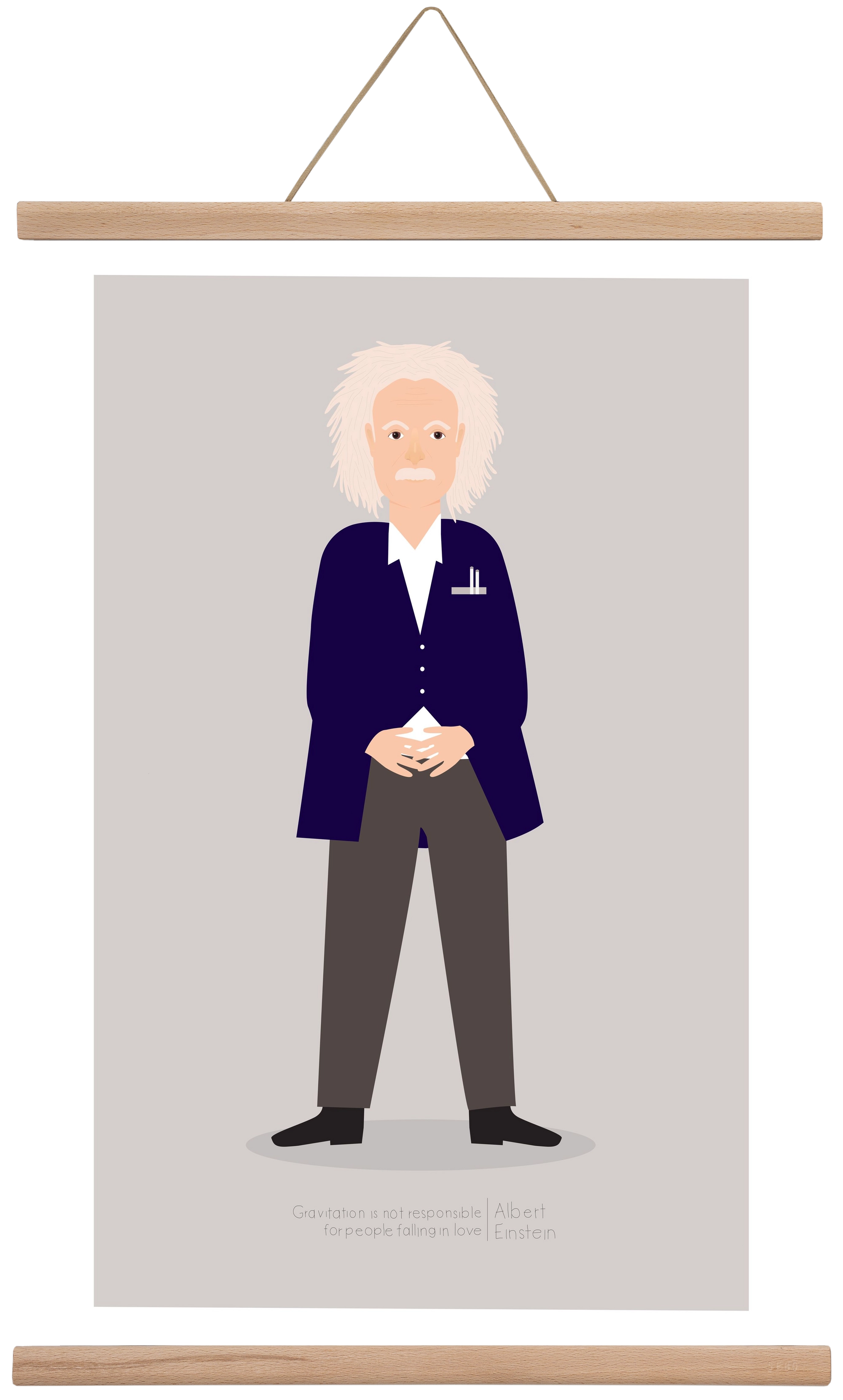 Einstein, 40x60 cm (40x60 cm), Tölgy akasztó