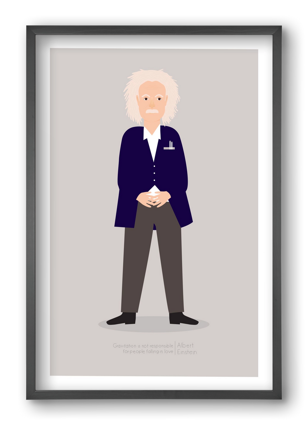 Einstein, 40x60 cm (40x60 cm), Fekete keret