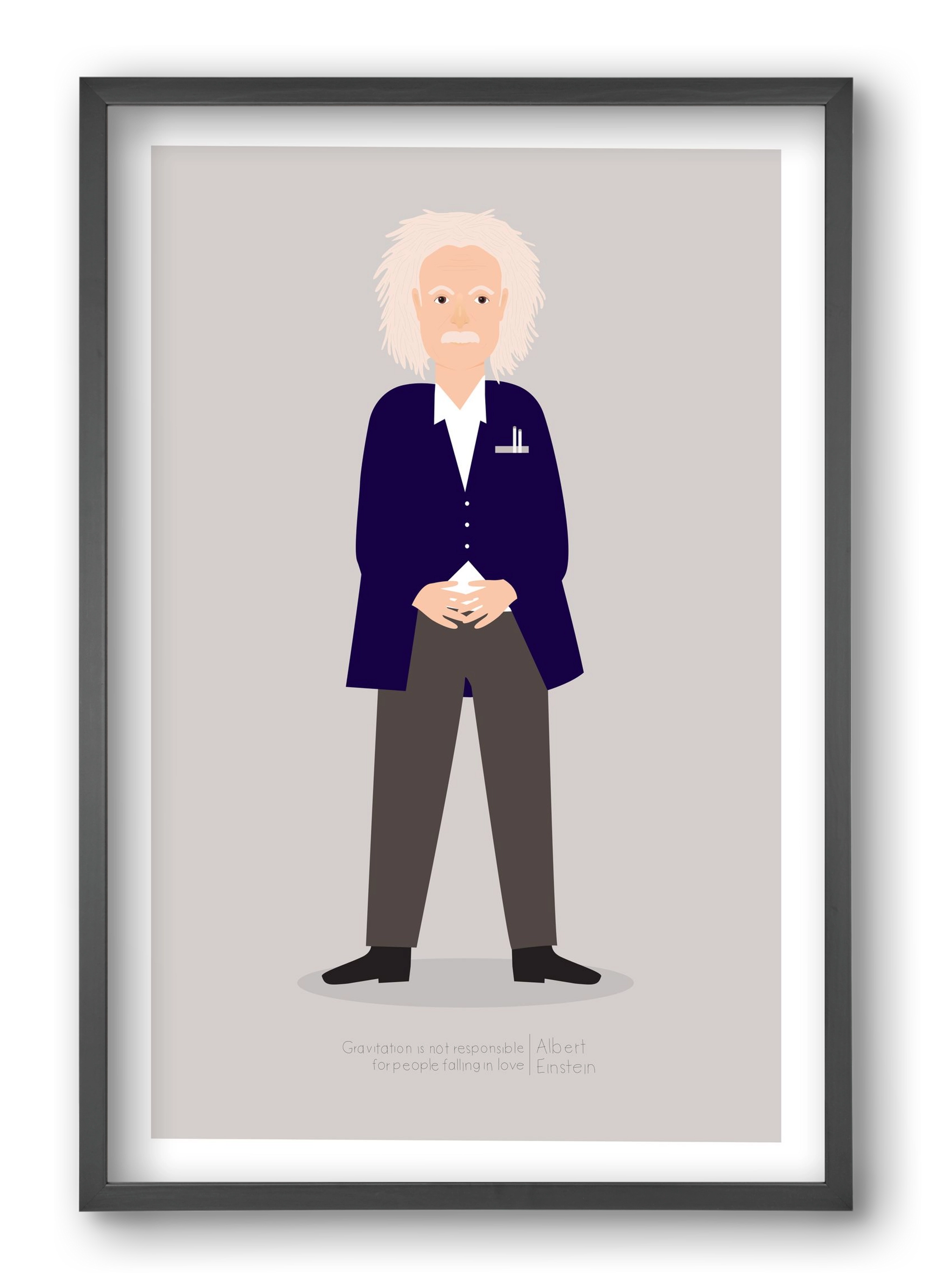 Einstein, 40x60 cm (40x60 cm), Fekete keret