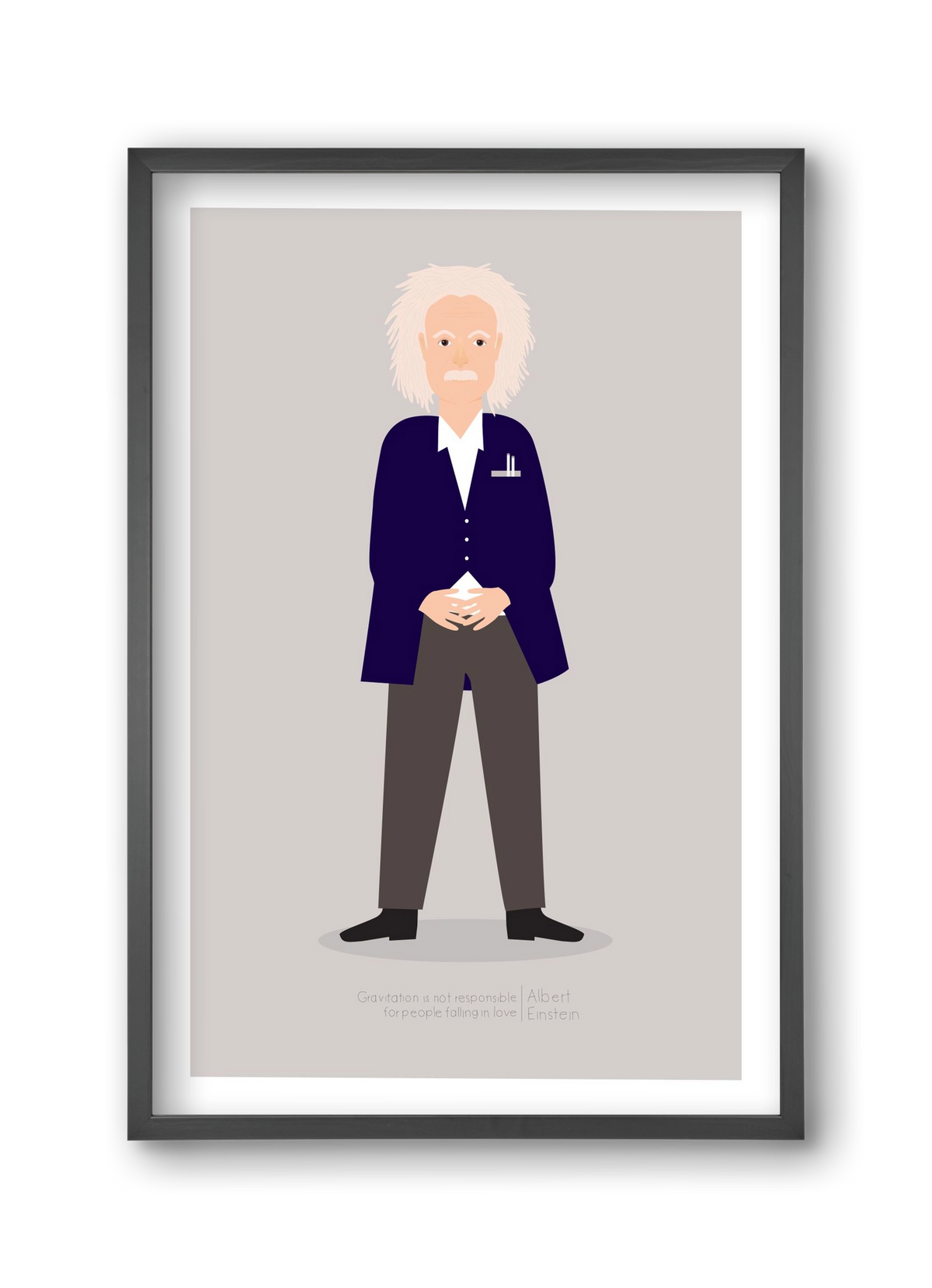 Einstein, 30x45 cm (30x45 cm), Fekete keret