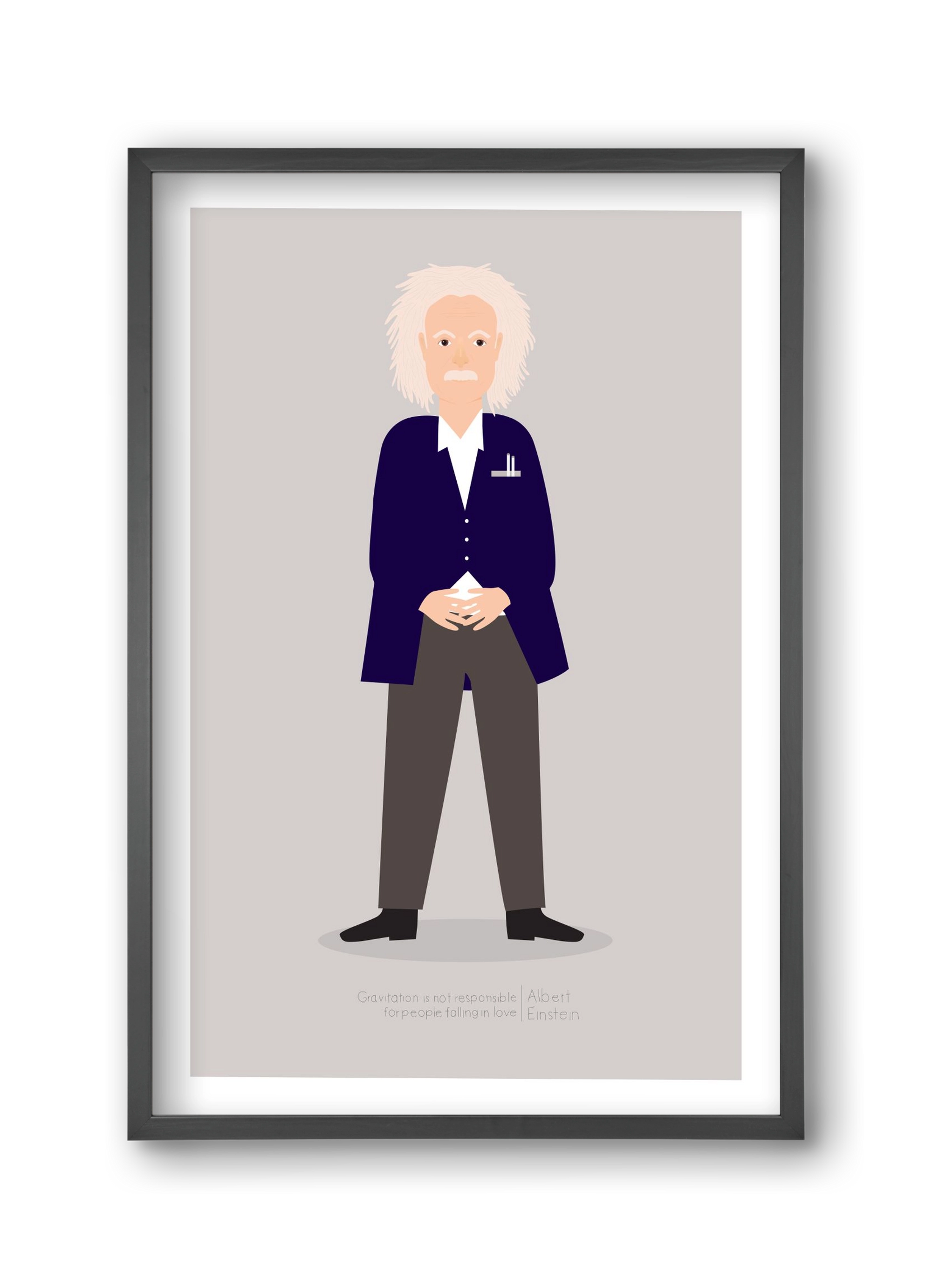 Einstein, 30x45 cm (30x45 cm), Fekete keret