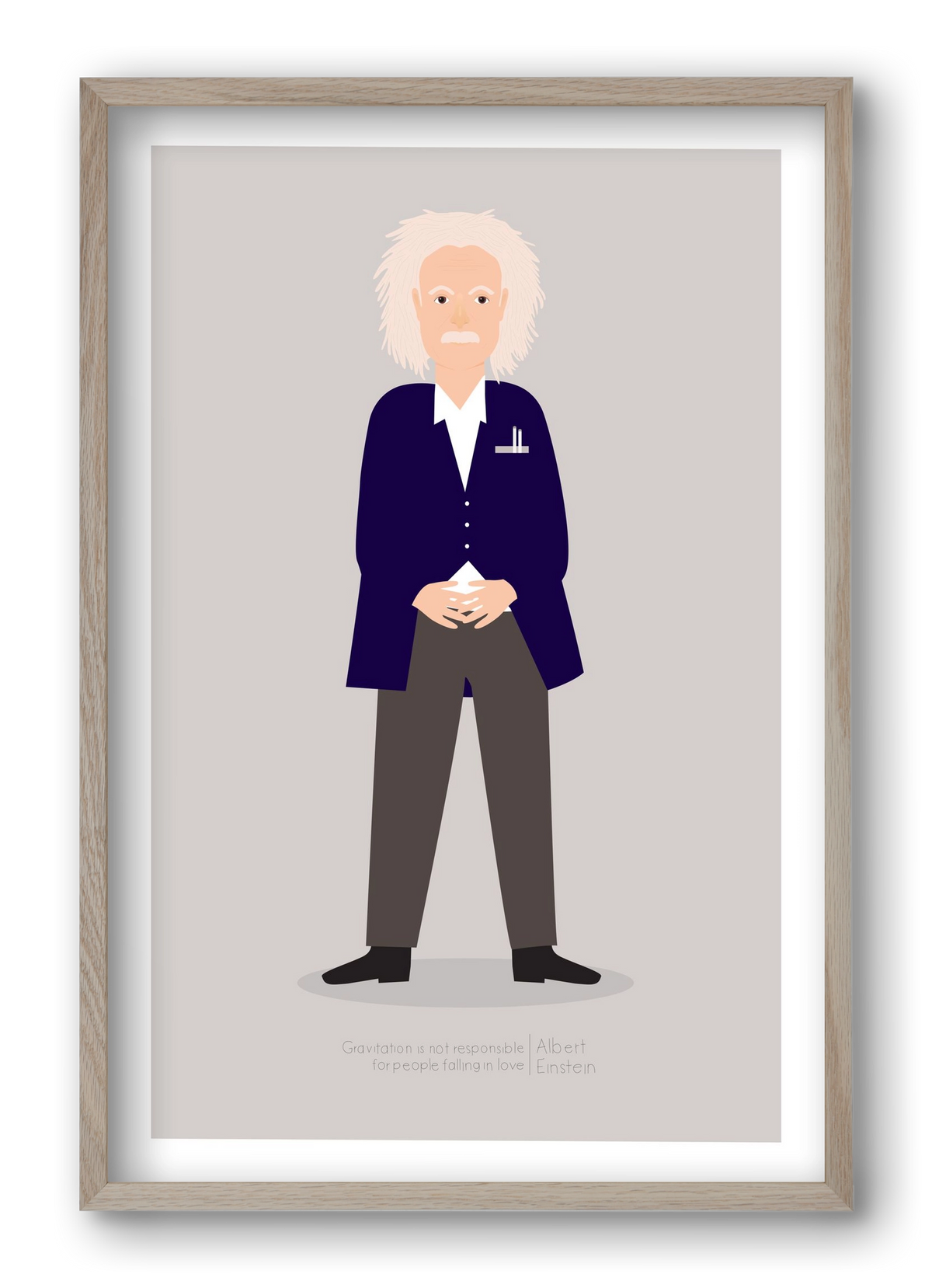 Einstein, 40x60 cm (40x60 cm), Tölgy keret