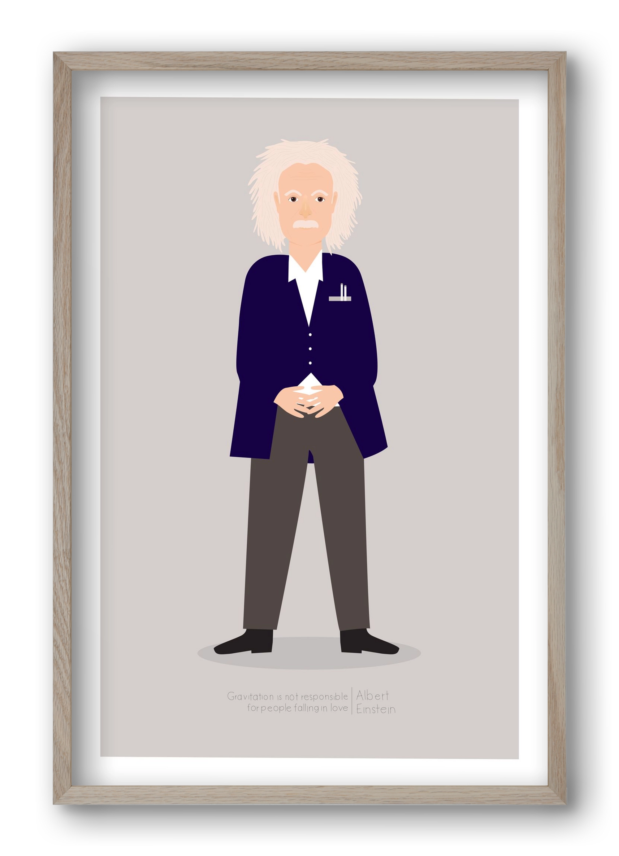 Einstein, 40x60 cm (40x60 cm), Tölgy keret