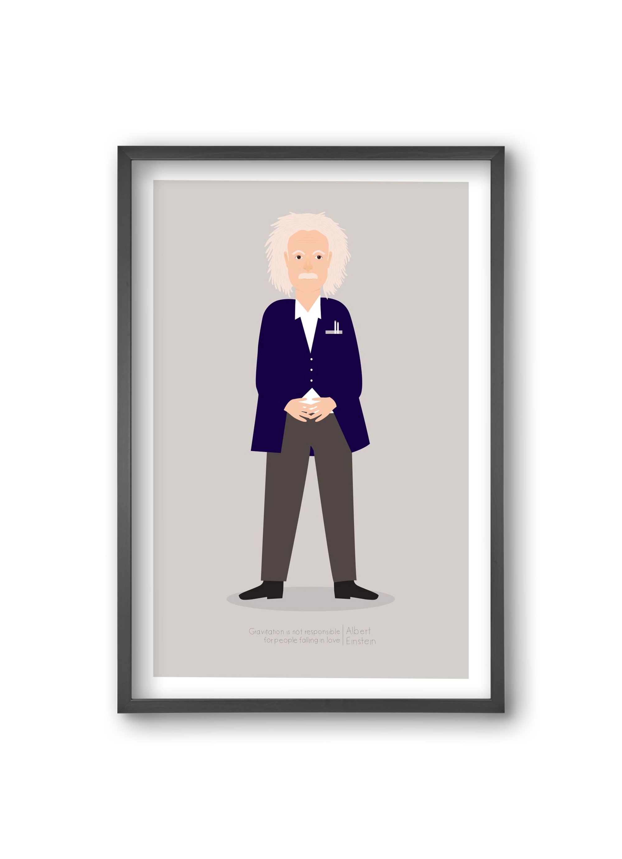 Einstein, 20x30 cm (20x30 cm), Fekete keret