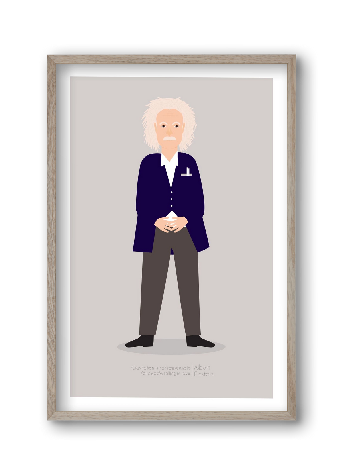 Einstein, 30x45 cm (30x45 cm), Tölgy keret