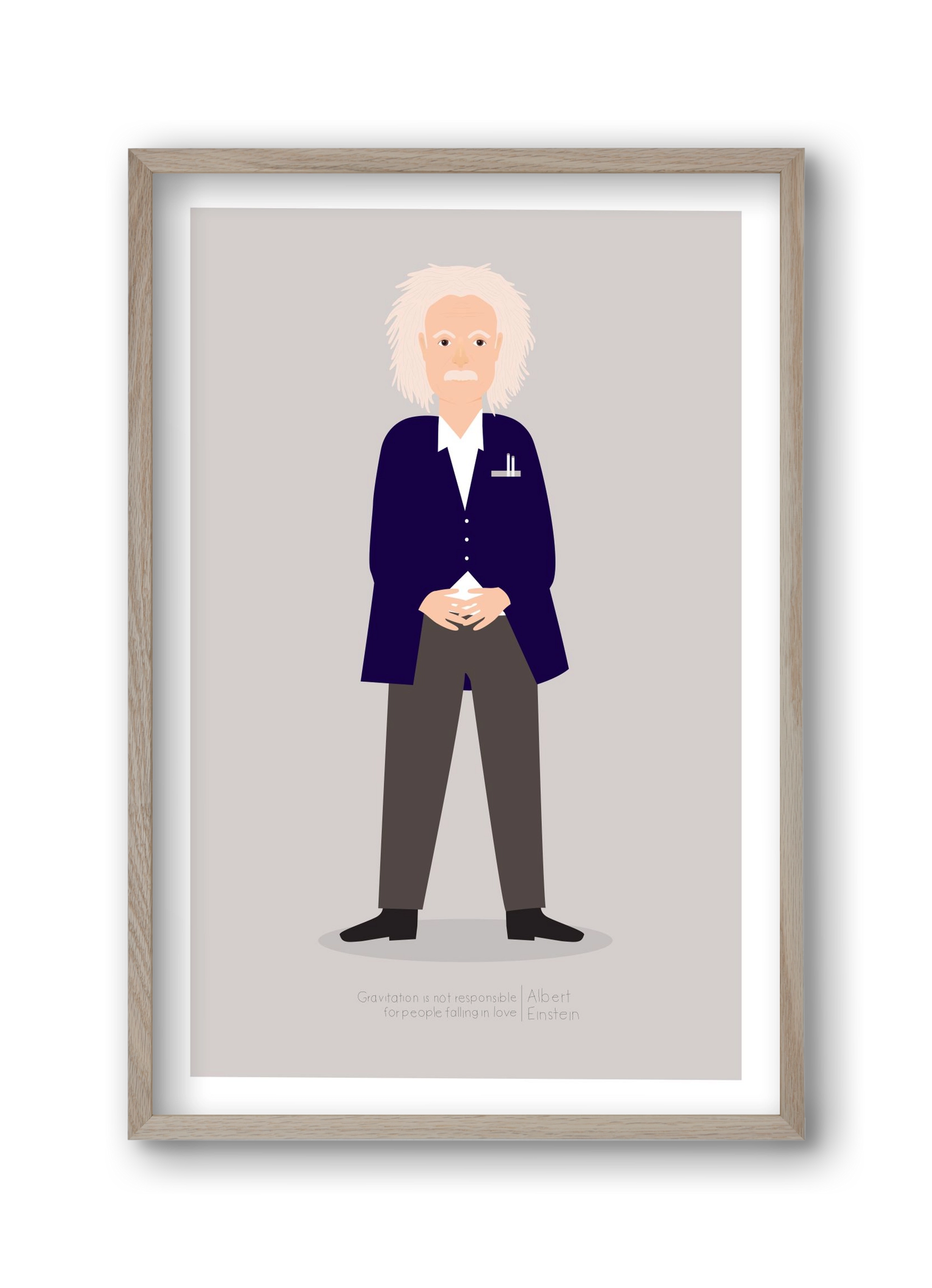 Einstein, 30x45 cm (30x45 cm), Tölgy keret