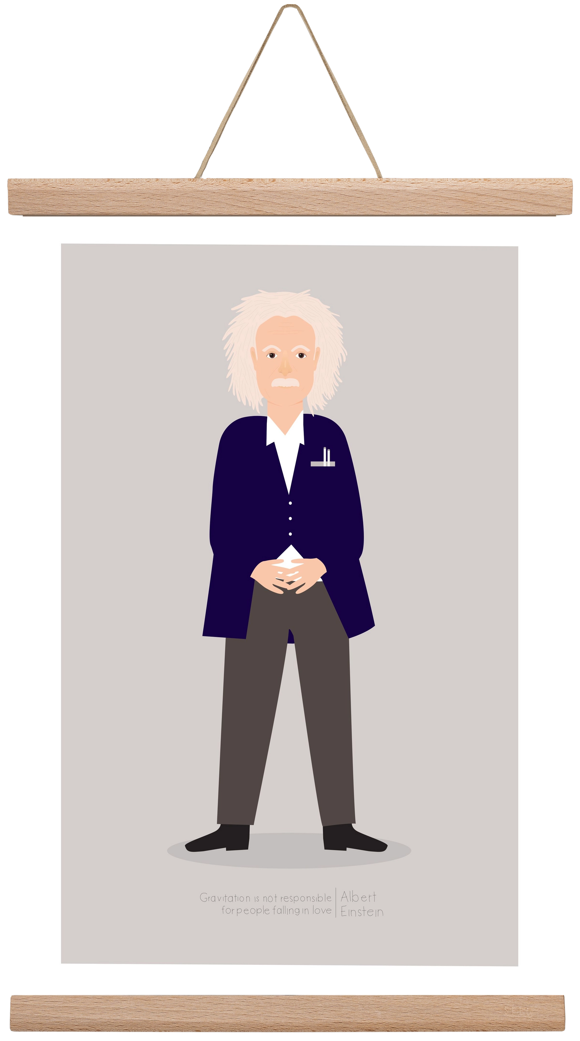 Einstein, 30x45 cm (30x45 cm), Tölgy akasztó