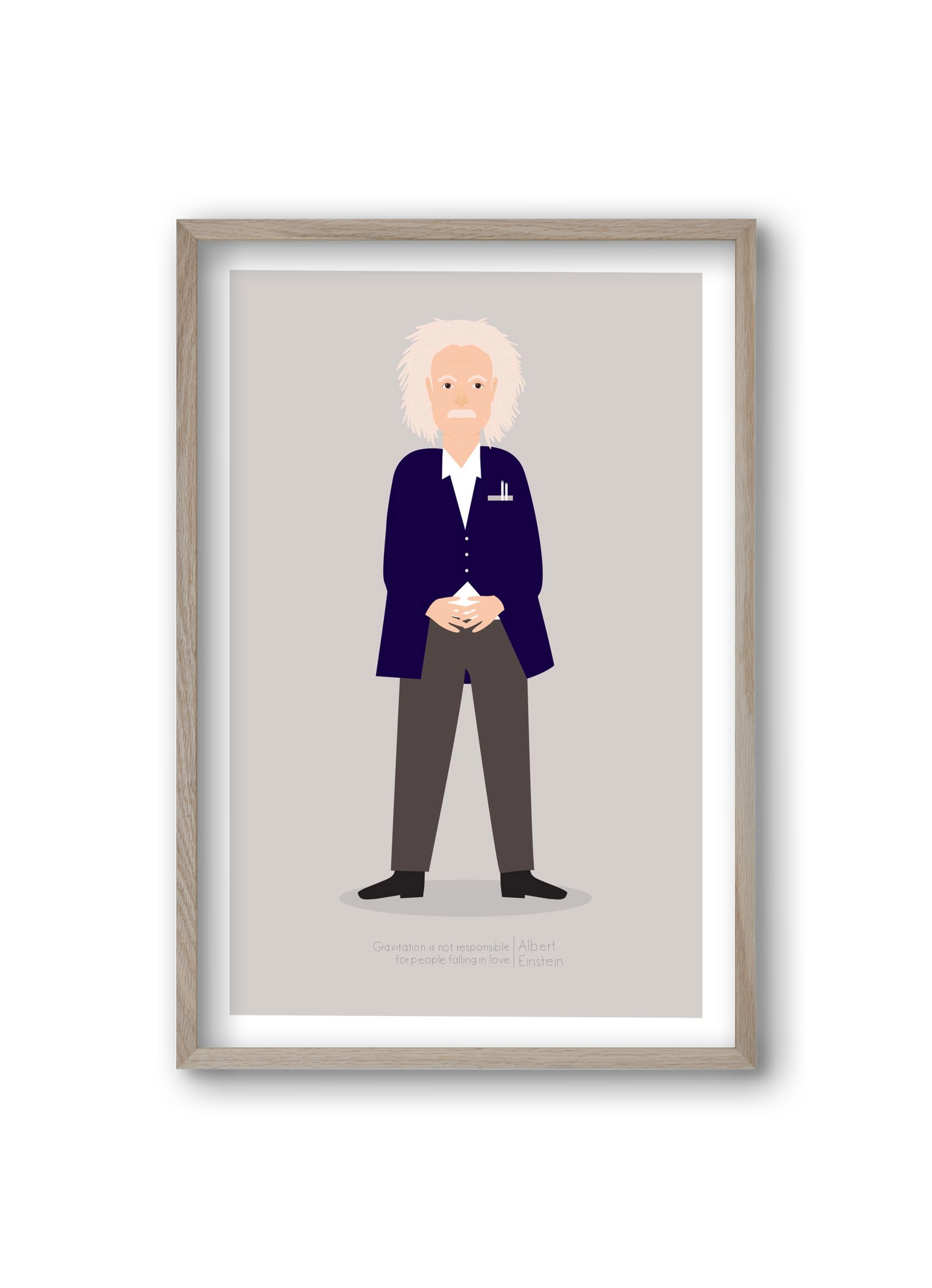 Einstein, 20x30 cm (20x30 cm), Tölgy keret