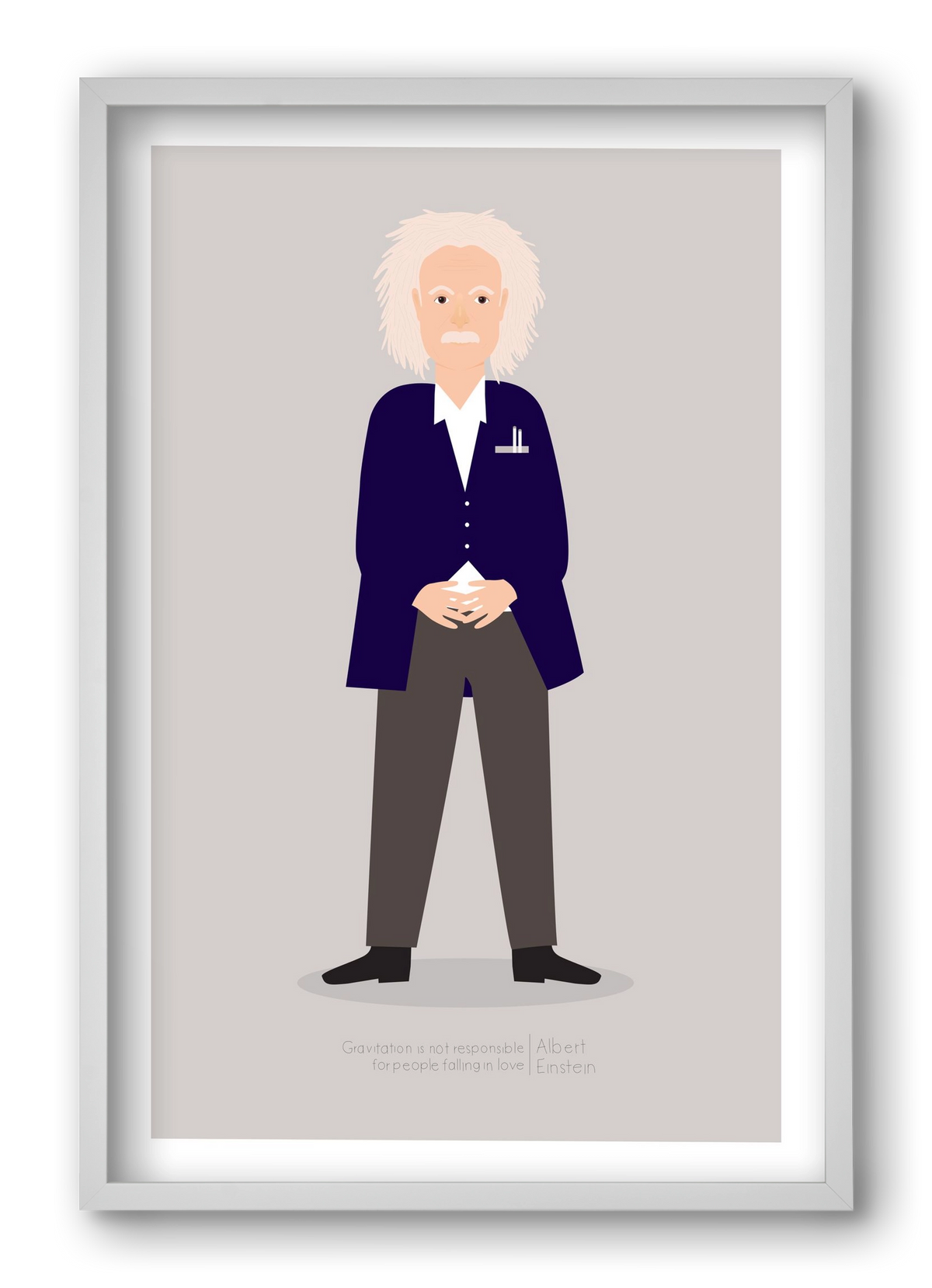 Einstein, 40x60 cm (40x60 cm), Fehér keret