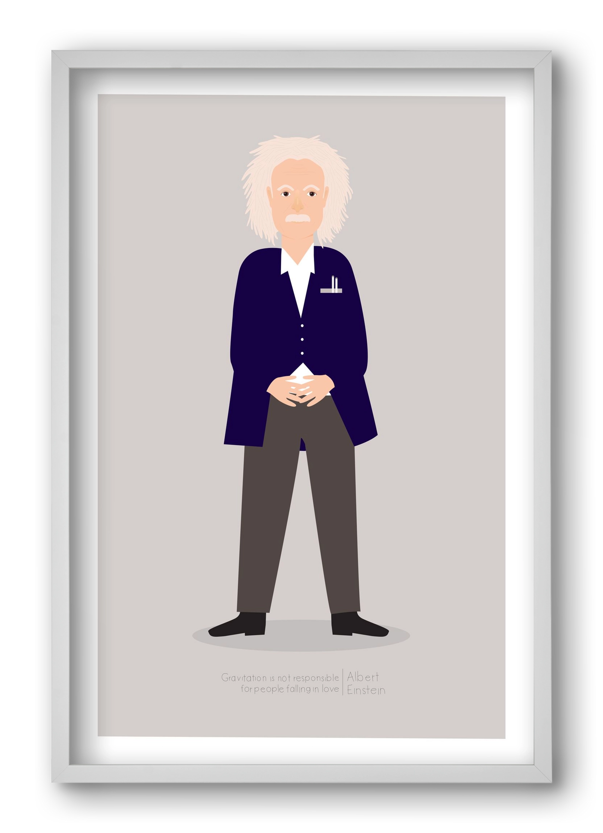 Einstein, 40x60 cm (40x60 cm), Fehér keret