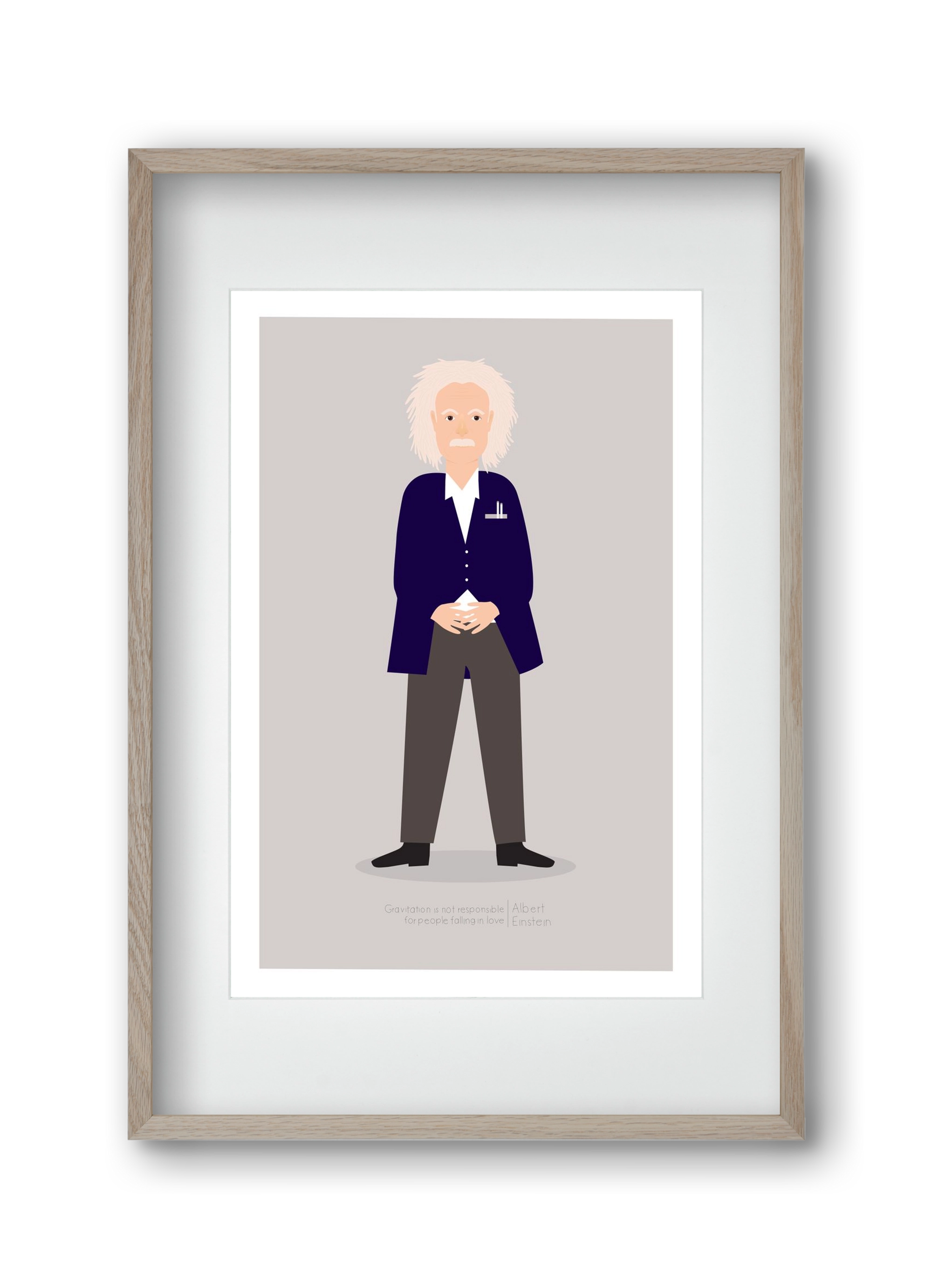 Einstein, 30x45 cm (20x30 cm), Tölgy keret, paszpartuval