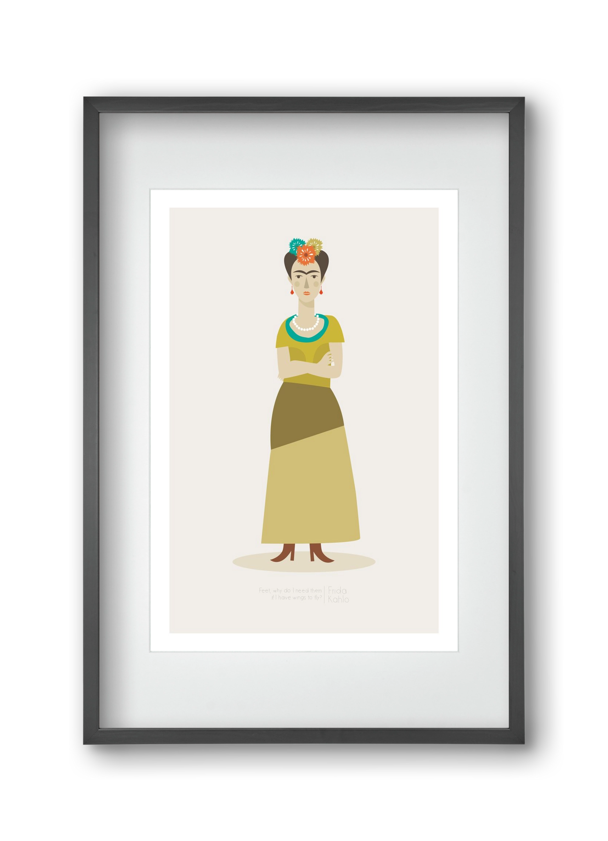 Frida, 30x45 cm (20x30 cm), Fekete keret, paszpartuval