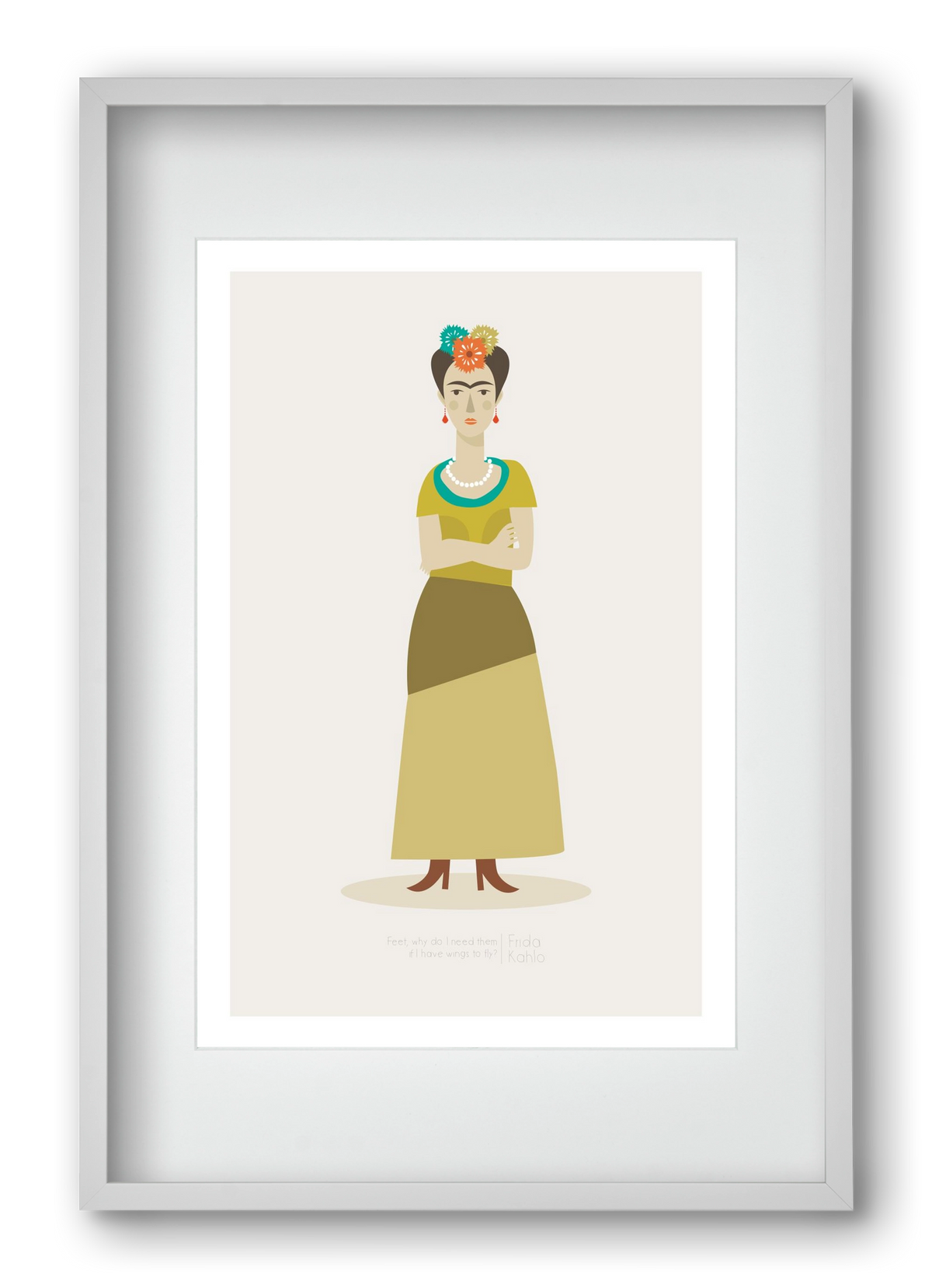 Frida, 40x60 cm (30x45 cm), Fehér keret, paszpartuval