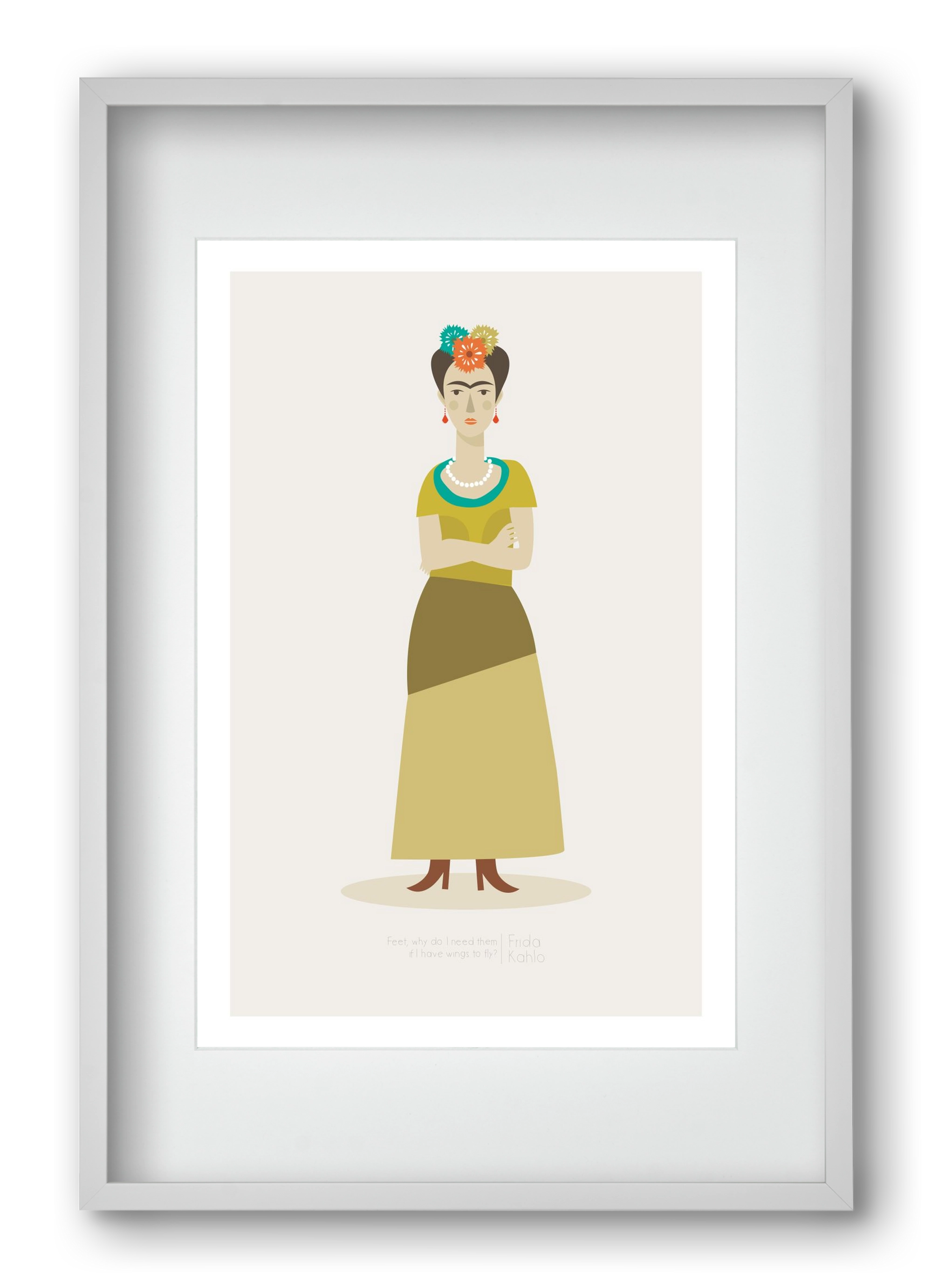 Frida, 40x60 cm (30x45 cm), Fehér keret, paszpartuval