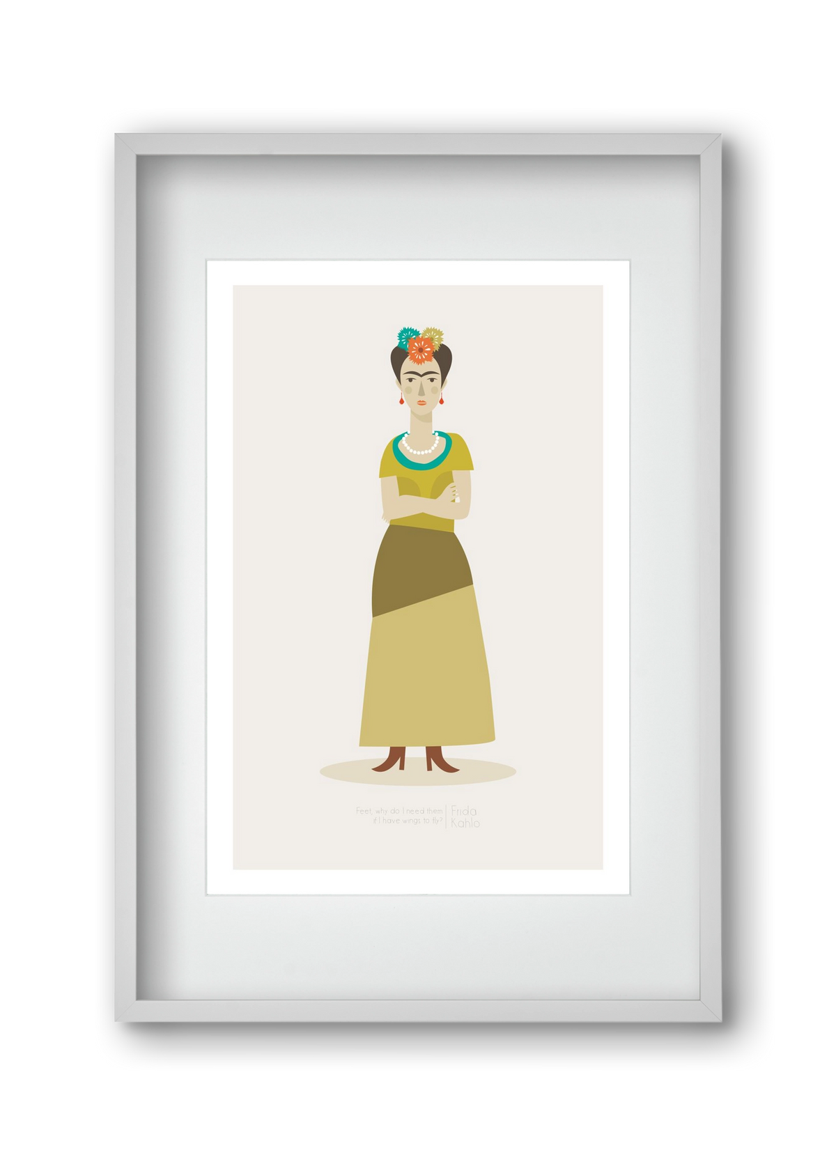 Frida, 30x45 cm (20x30 cm), Fehér keret, paszpartuval