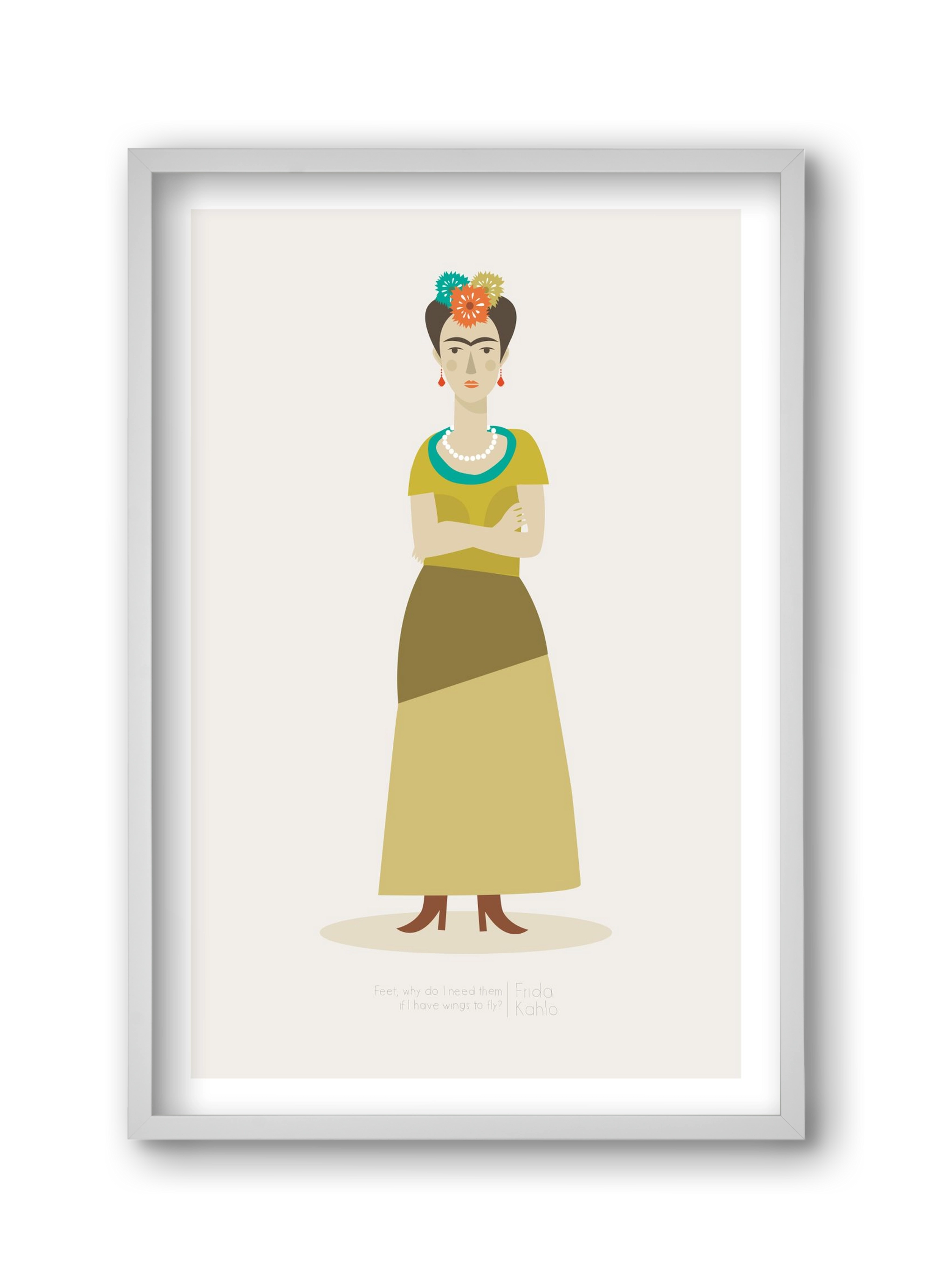 Frida, 30x45 cm (30x45 cm), Fehér keret