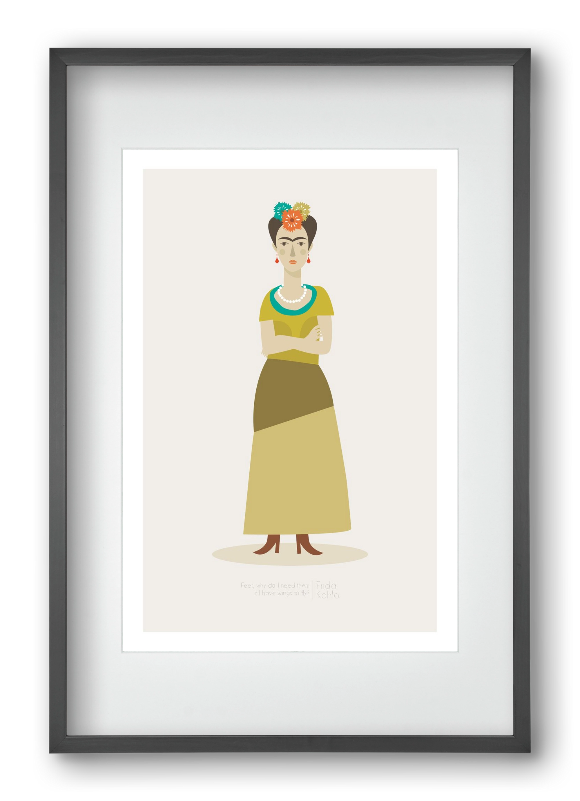 Frida, 40x60 cm (30x45 cm), Fekete keret, paszpartuval