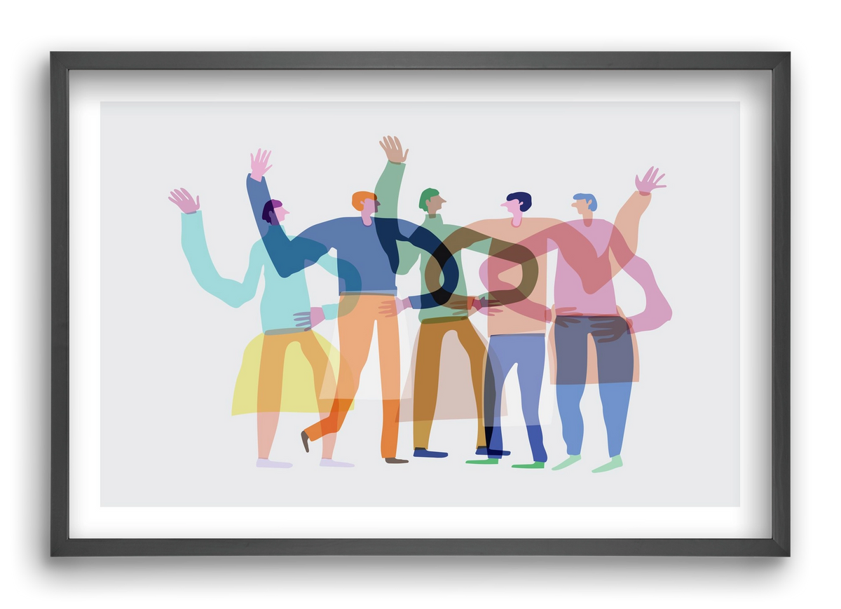 Transparent Friends, 60x40 cm (60x40 cm), Fekete keret