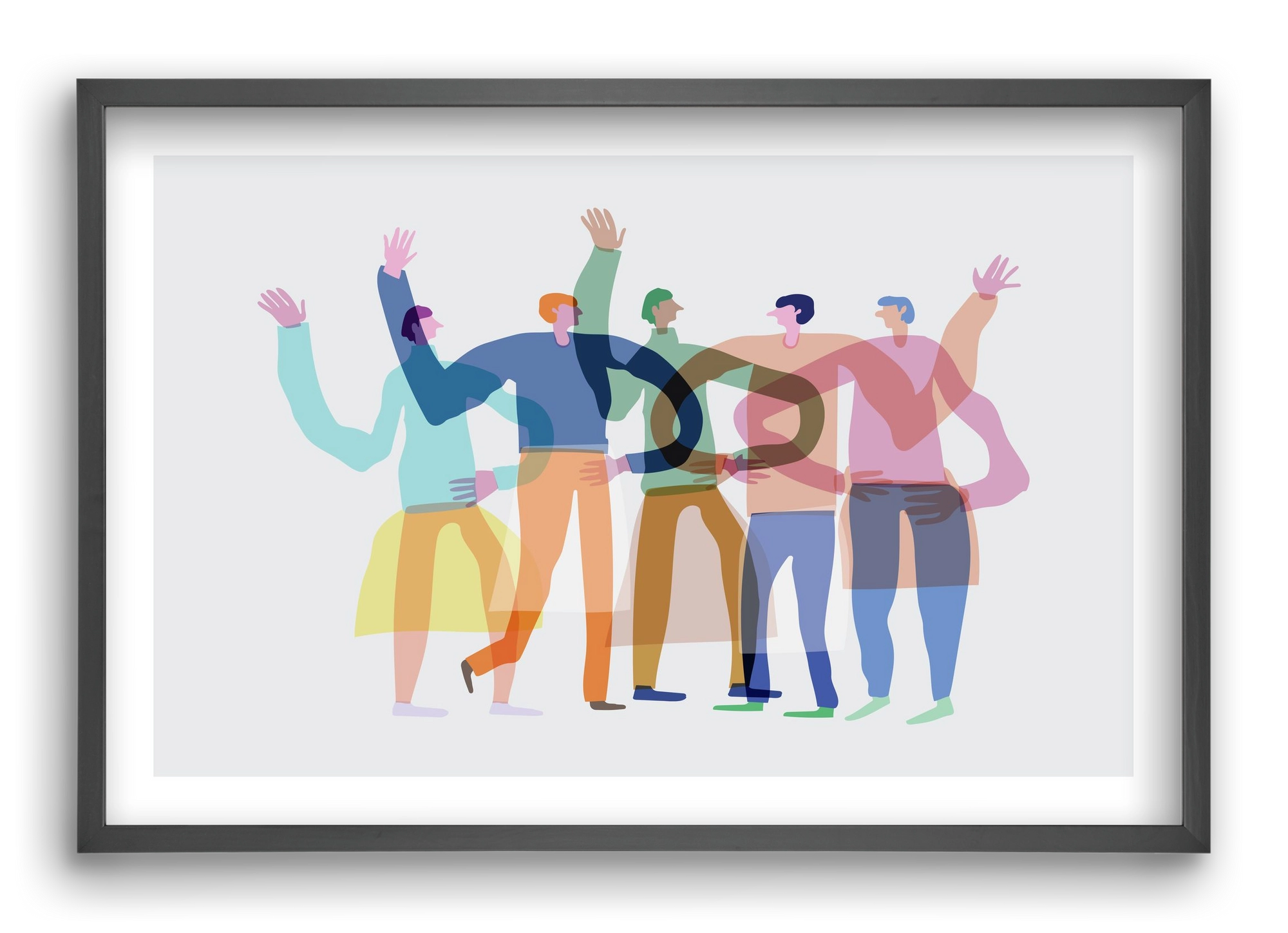 Transparent Friends, 60x40 cm (60x40 cm), Fekete keret