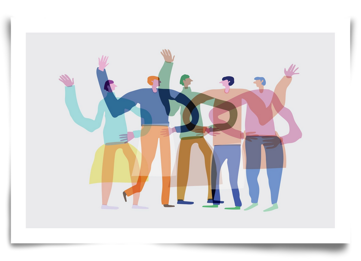 Transparent Friends, 90x60 cm, Keret nélkül