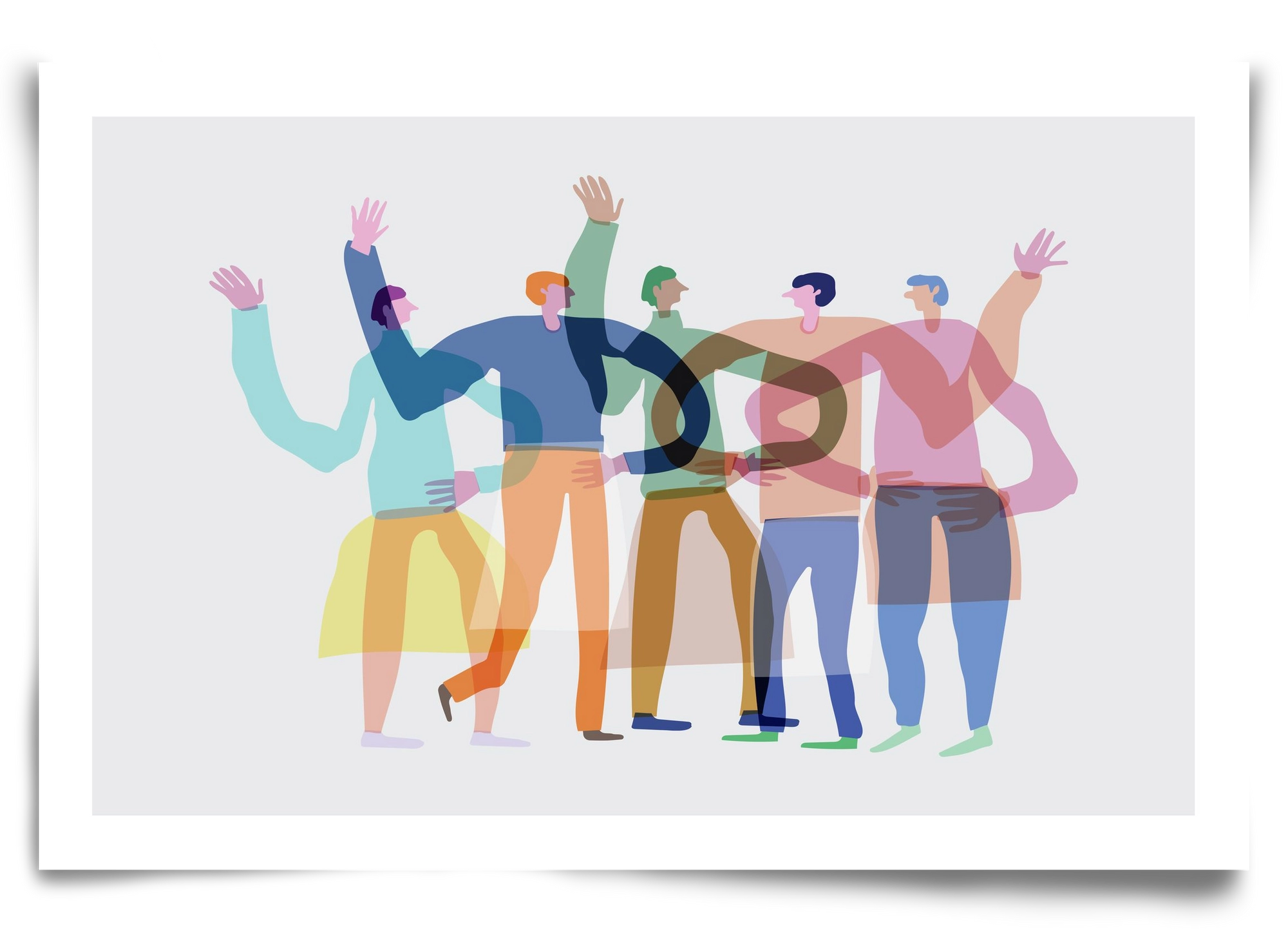 Transparent Friends, 90x60 cm, Keret nélkül