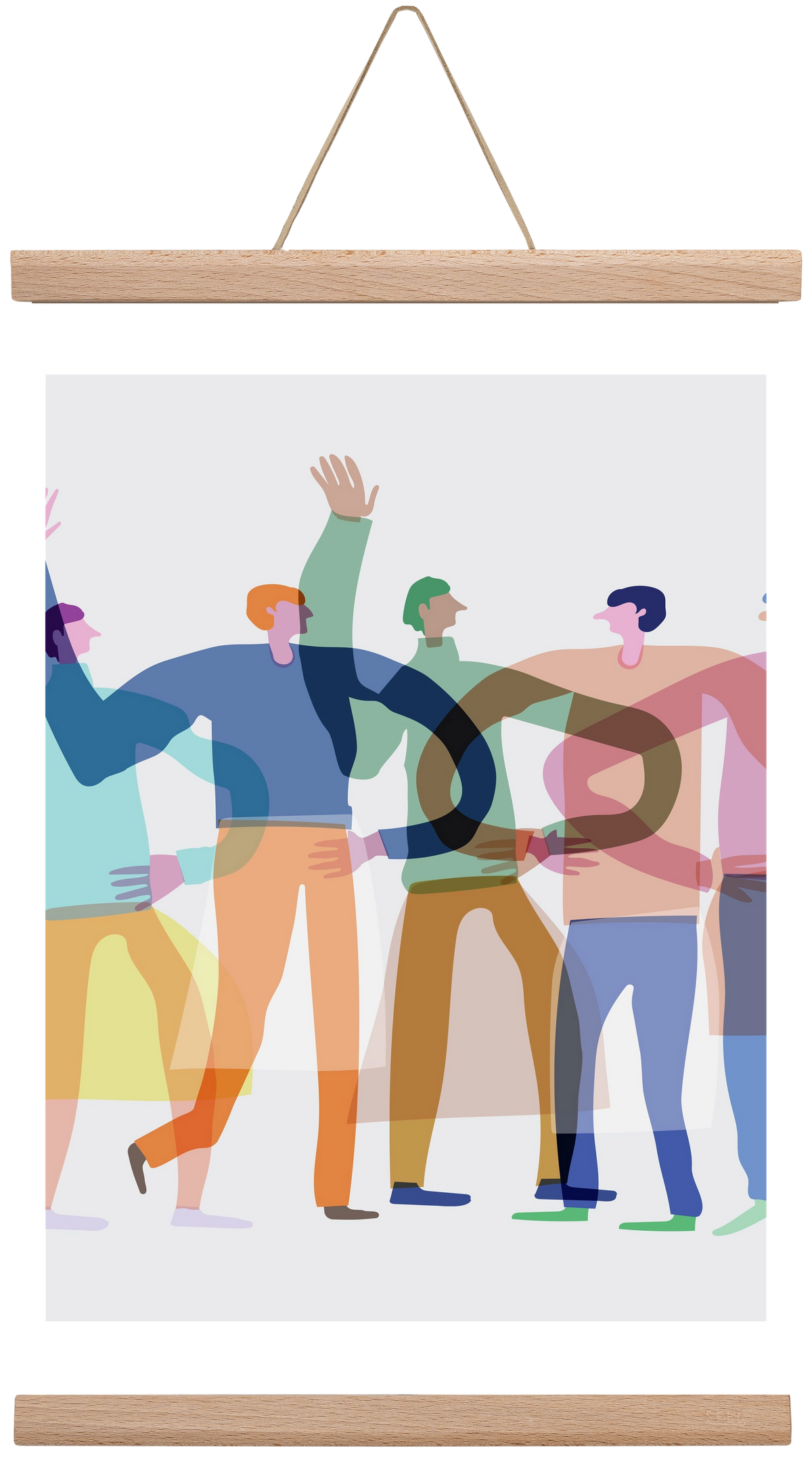 Transparent Friends, 45x30 cm (45x30 cm), Tölgy akasztó